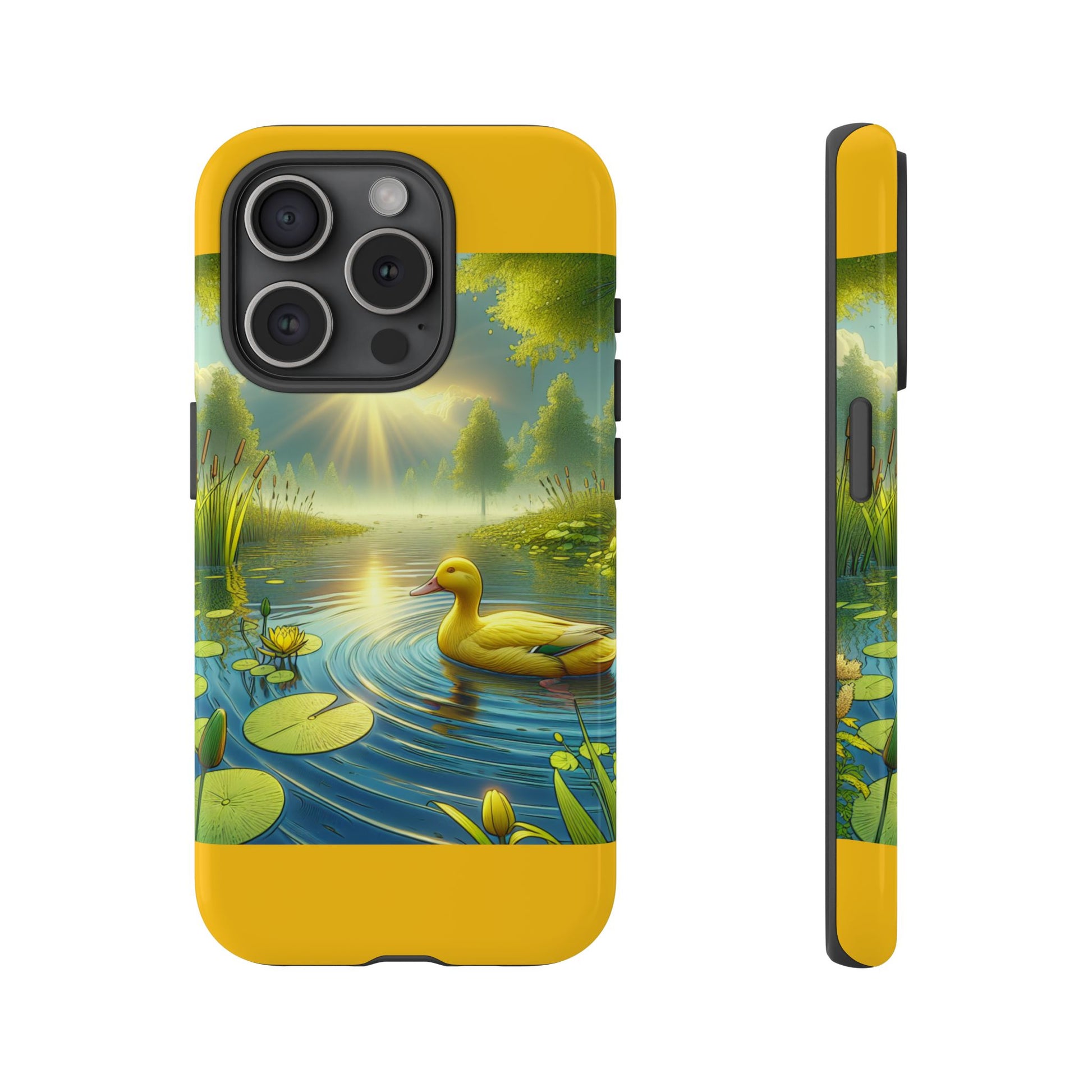 Beautiful Duck Pond Phone Case, Nature Lover Gift, Tough Case, Springtime Accessory, Eco-Friendly Phone Cover, Vibrant Artwork
