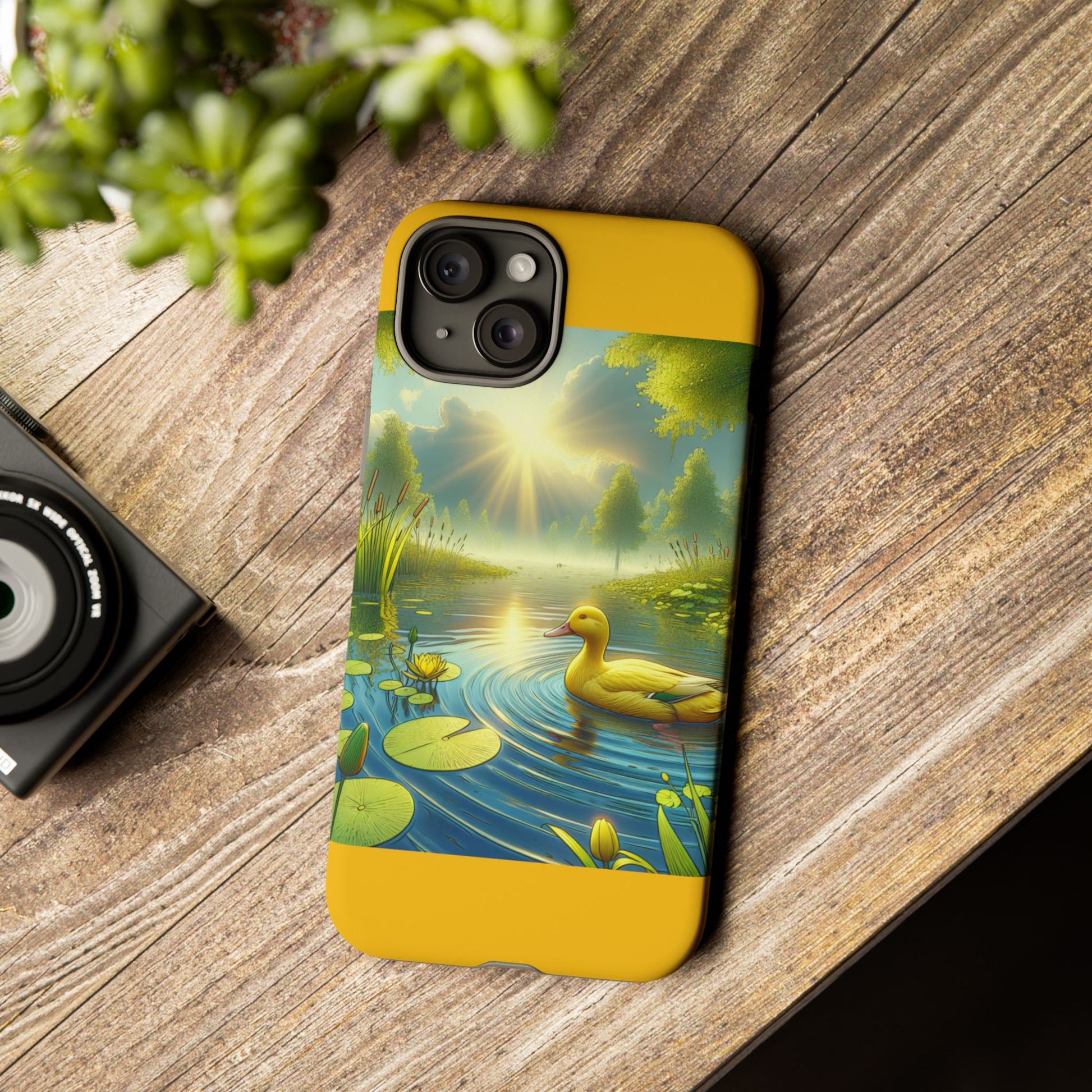 Beautiful Duck Pond Phone Case, Nature Lover Gift, Tough Case, Springtime Accessory, Eco-Friendly Phone Cover, Vibrant Artwork