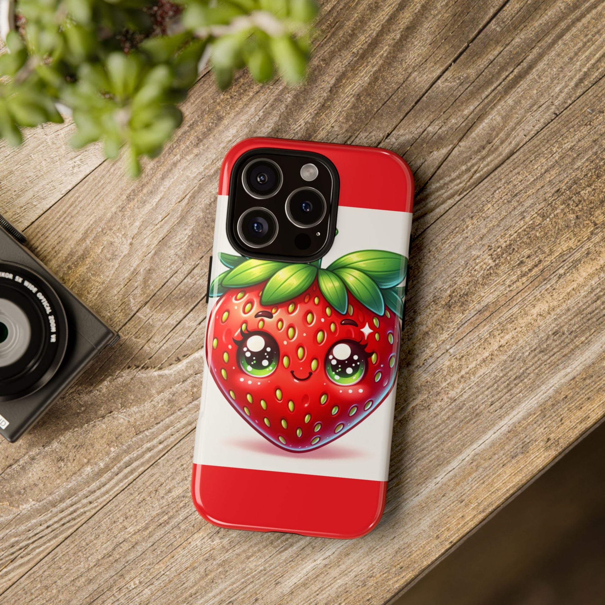 Cute Strawberry iPhone Case, Tough Phone Cases, Stylish Accessories, Fun Design for Kids and Adults, Perfect Gift for All Occasions