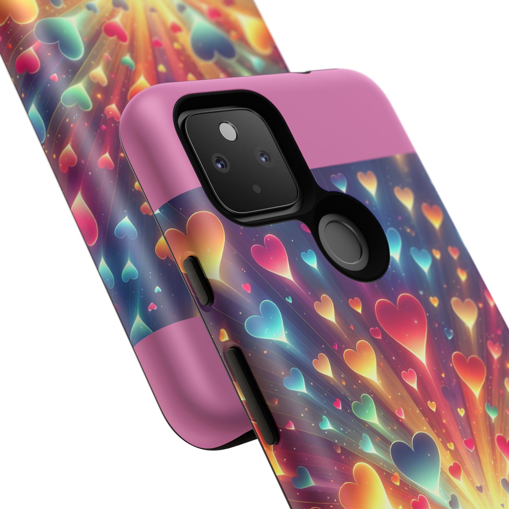 Colorful Love Phone Case, Heart Design, Cute Gift, Smartphone Accessory, Valentine's Day, Birthday Present, Colorful Hearts