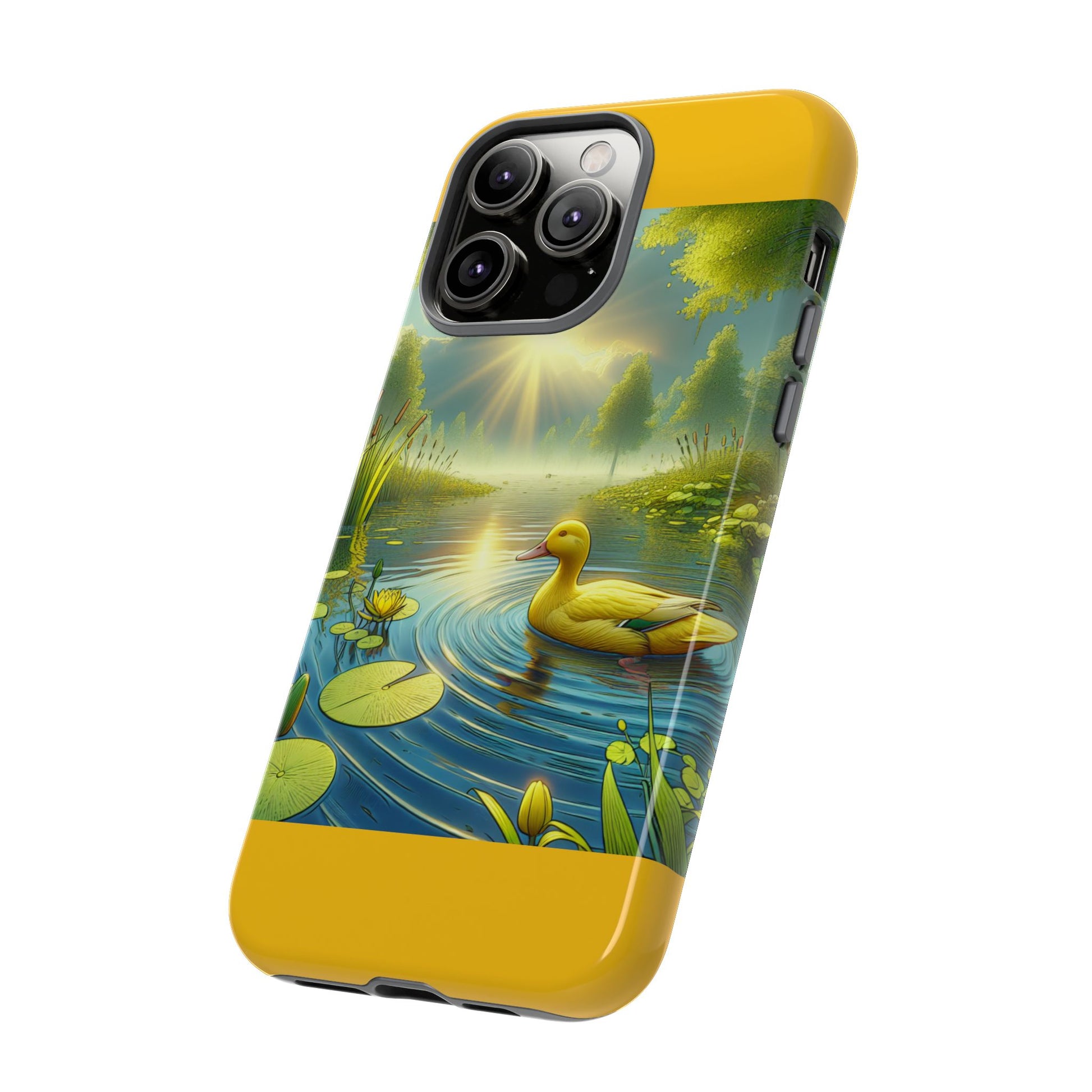 Beautiful Duck Pond Phone Case, Nature Lover Gift, Tough Case, Springtime Accessory, Eco-Friendly Phone Cover, Vibrant Artwork