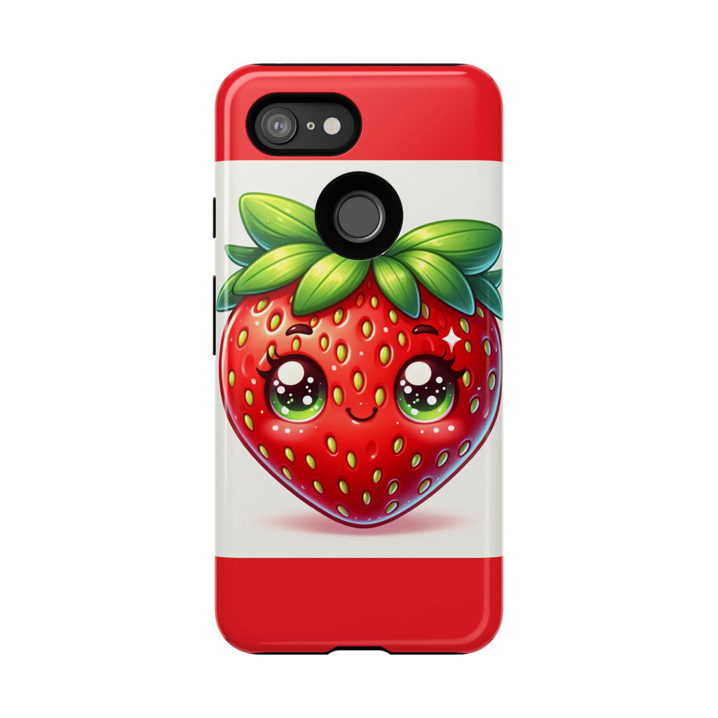 Cute Strawberry iPhone Case, Tough Phone Cases, Stylish Accessories, Fun Design for Kids and Adults, Perfect Gift for All Occasions