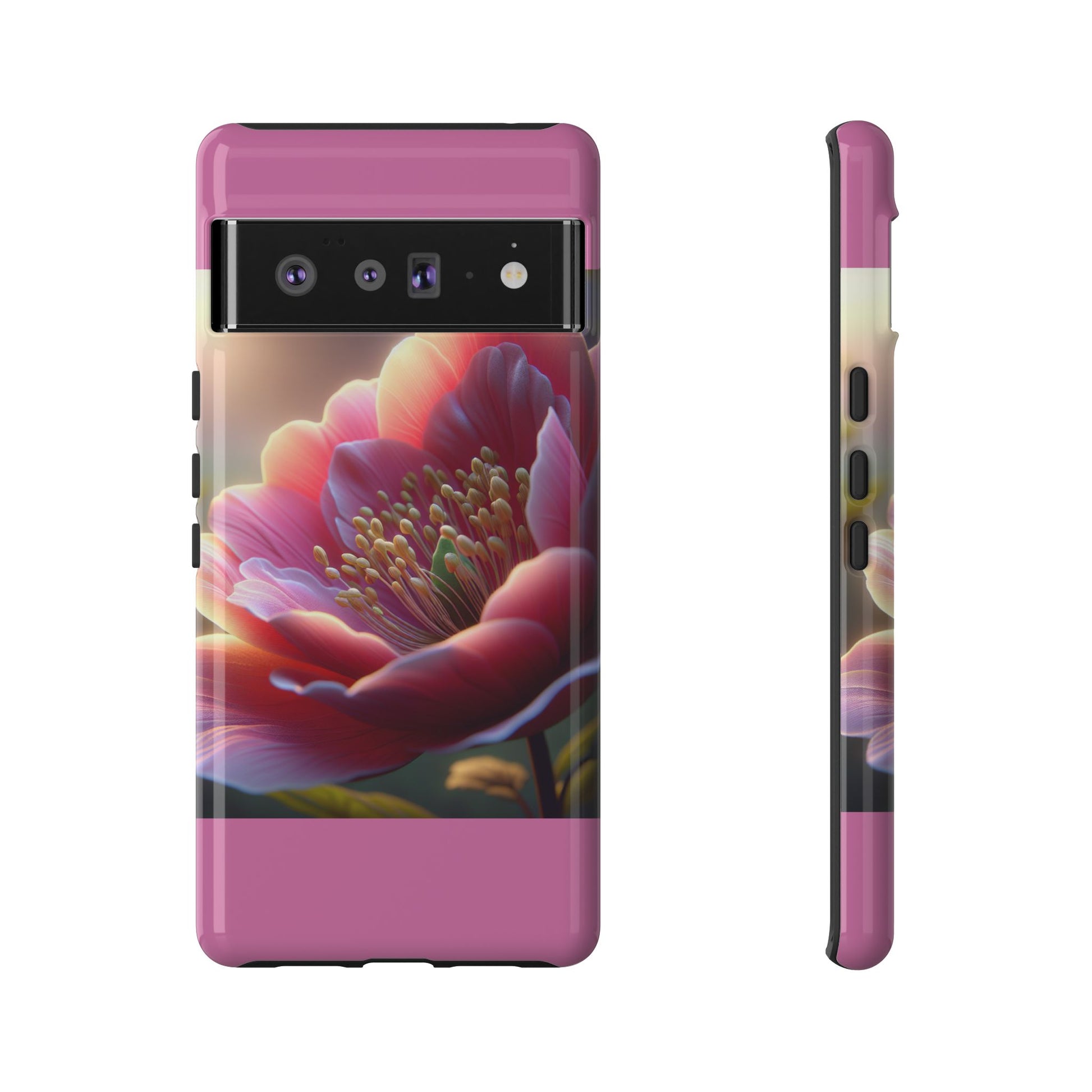 Pink Floral Phone Case, Tough Cases, Floral Design, Phone Accessory Gift, Nature Inspired, Trendy Tech Case