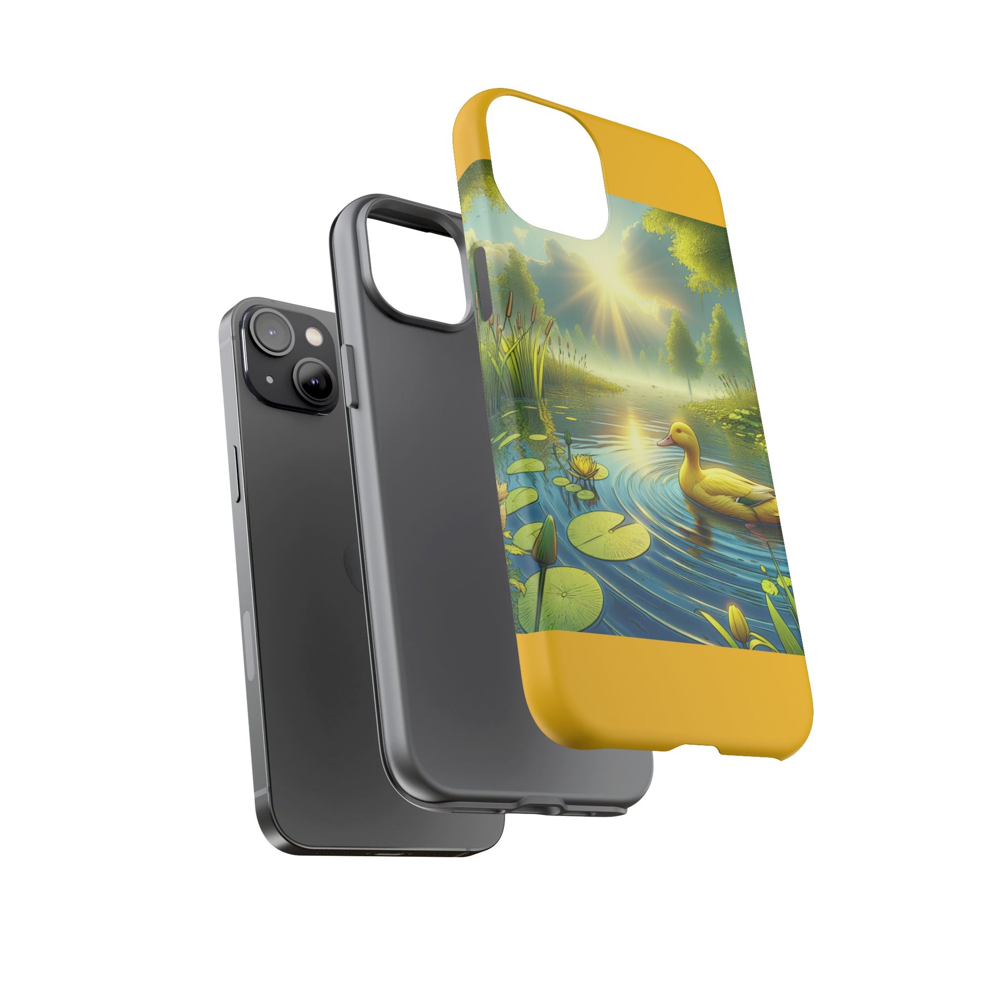 Beautiful Duck Pond Phone Case, Nature Lover Gift, Tough Case, Springtime Accessory, Eco-Friendly Phone Cover, Vibrant Artwork