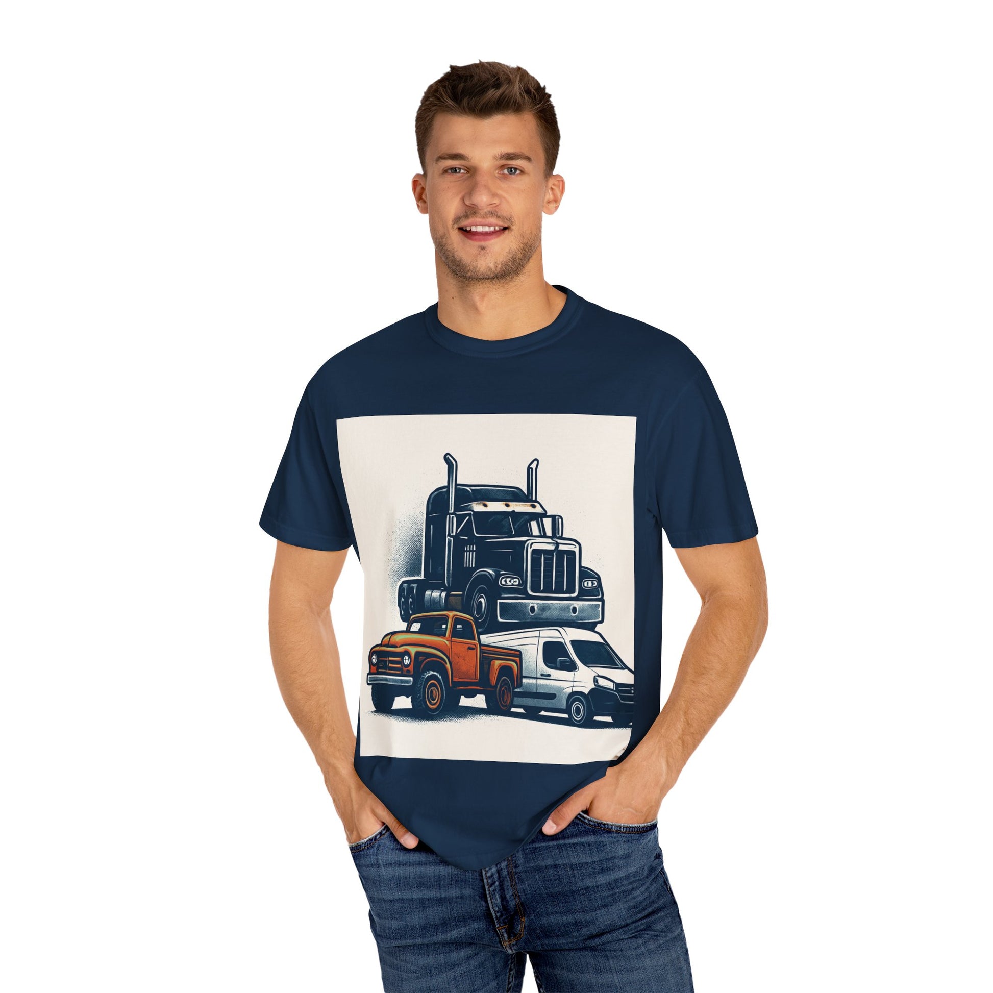 Truck Lover Tee — Semi Truck, Pickup & Van Vintage Stack Graphic T-Shirt