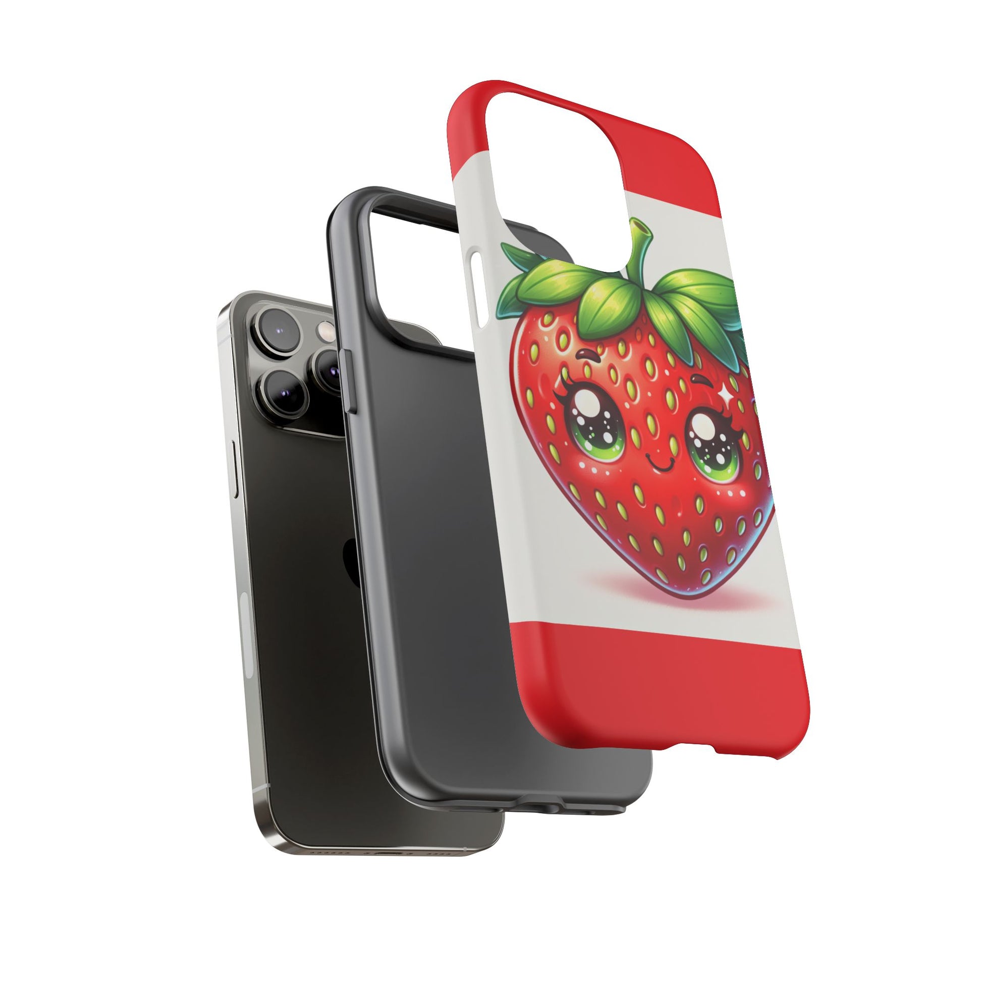 Cute Strawberry iPhone Case, Tough Phone Cases, Stylish Accessories, Fun Design for Kids and Adults, Perfect Gift for All Occasions