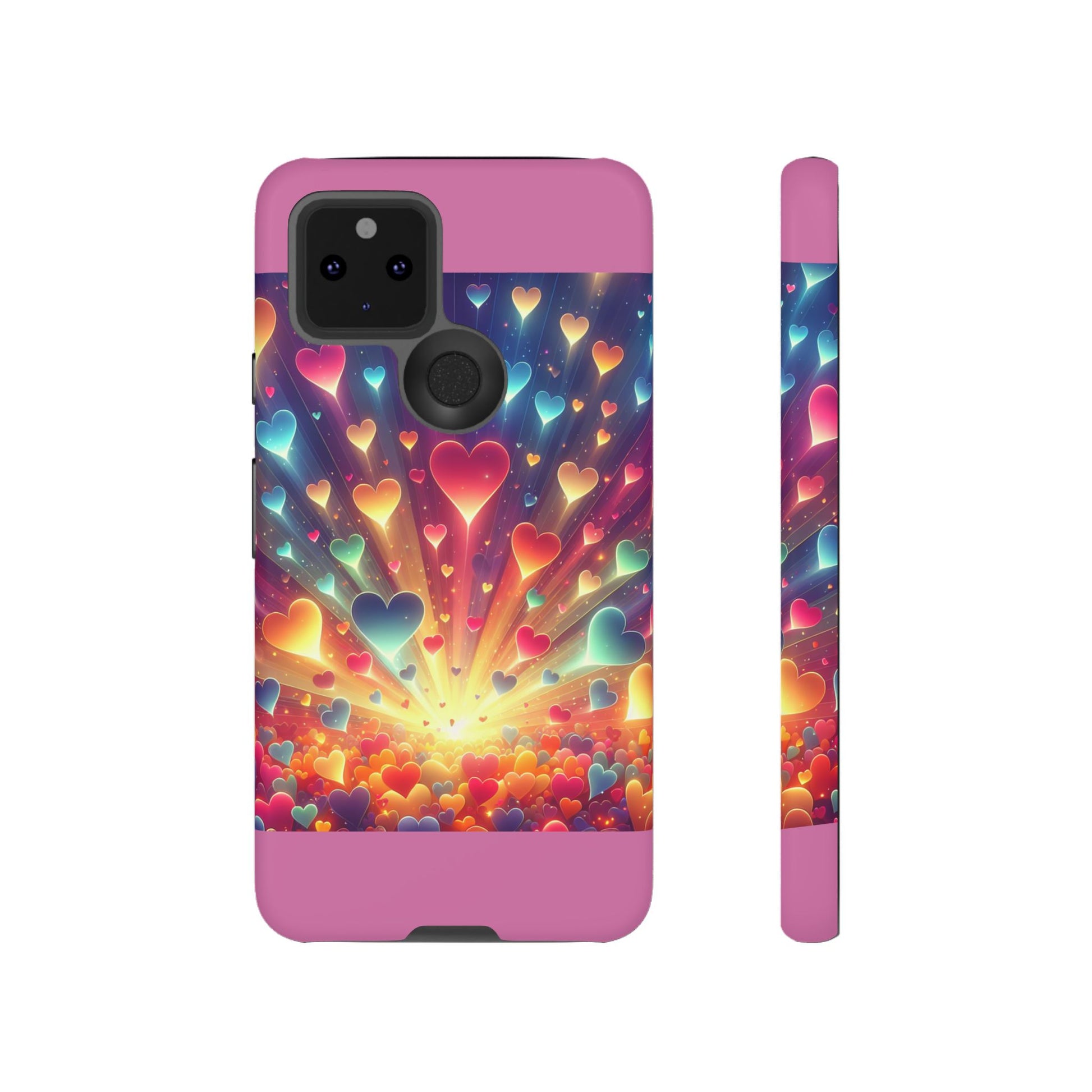 Colorful Love Phone Case, Heart Design, Cute Gift, Smartphone Accessory, Valentine's Day, Birthday Present, Colorful Hearts