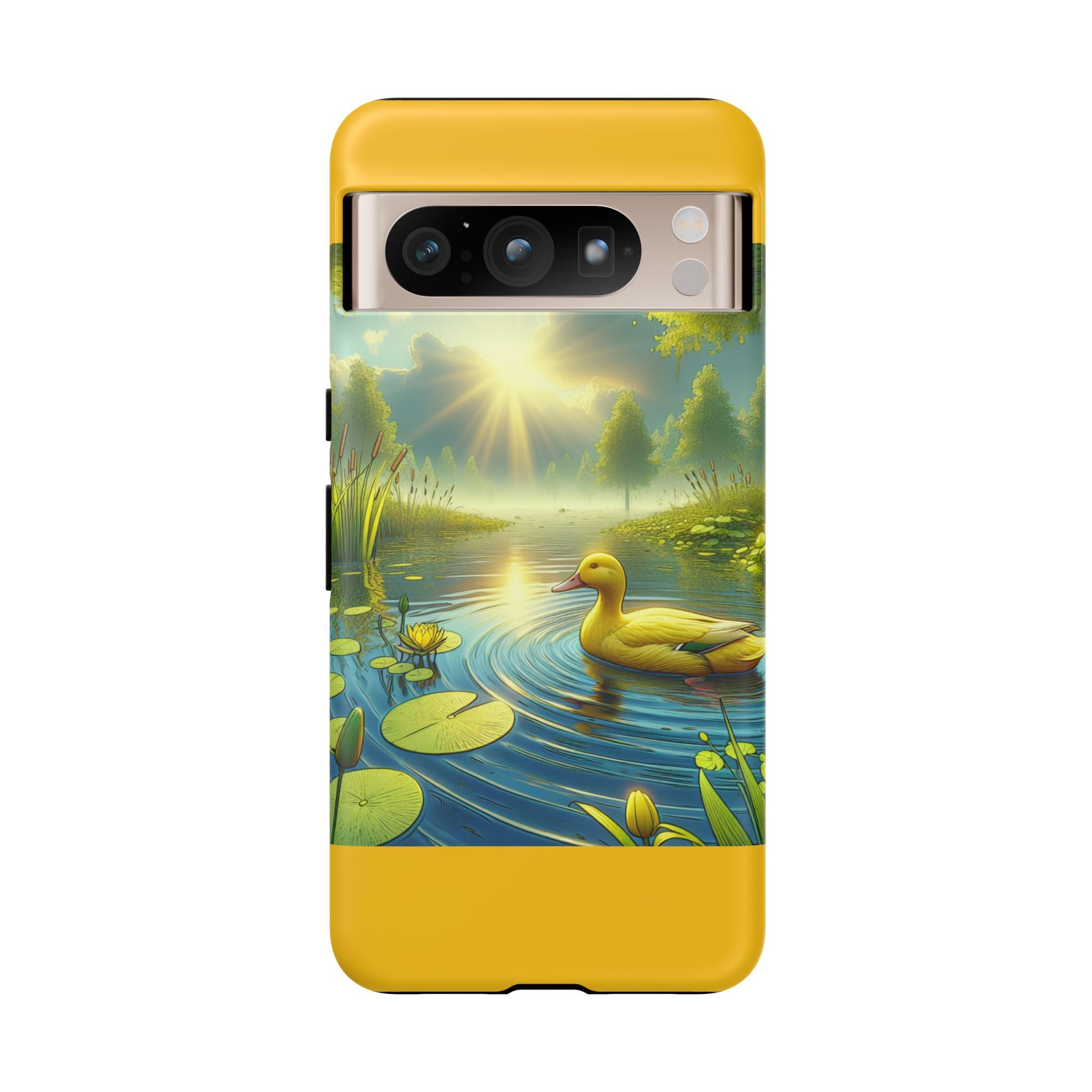 Beautiful Duck Pond Phone Case, Nature Lover Gift, Tough Case, Springtime Accessory, Eco-Friendly Phone Cover, Vibrant Artwork