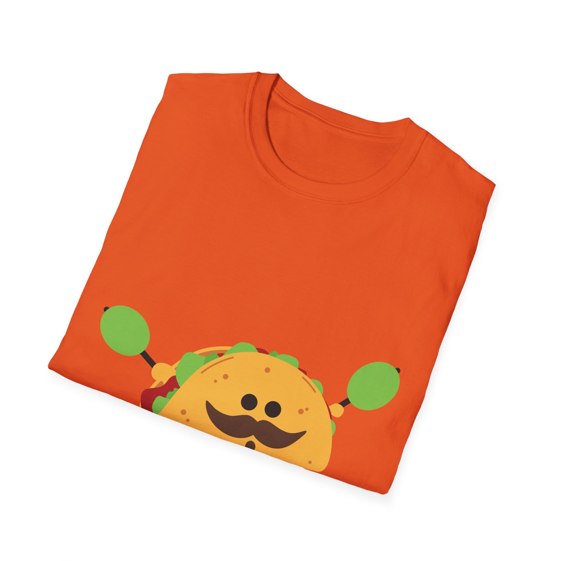 Taco-Themed Unisex Softstyle T-Shirt, Fun Taco Clock Tee, Perfect for Food Lovers, Casual Wear, Gift for Taco Tuesday