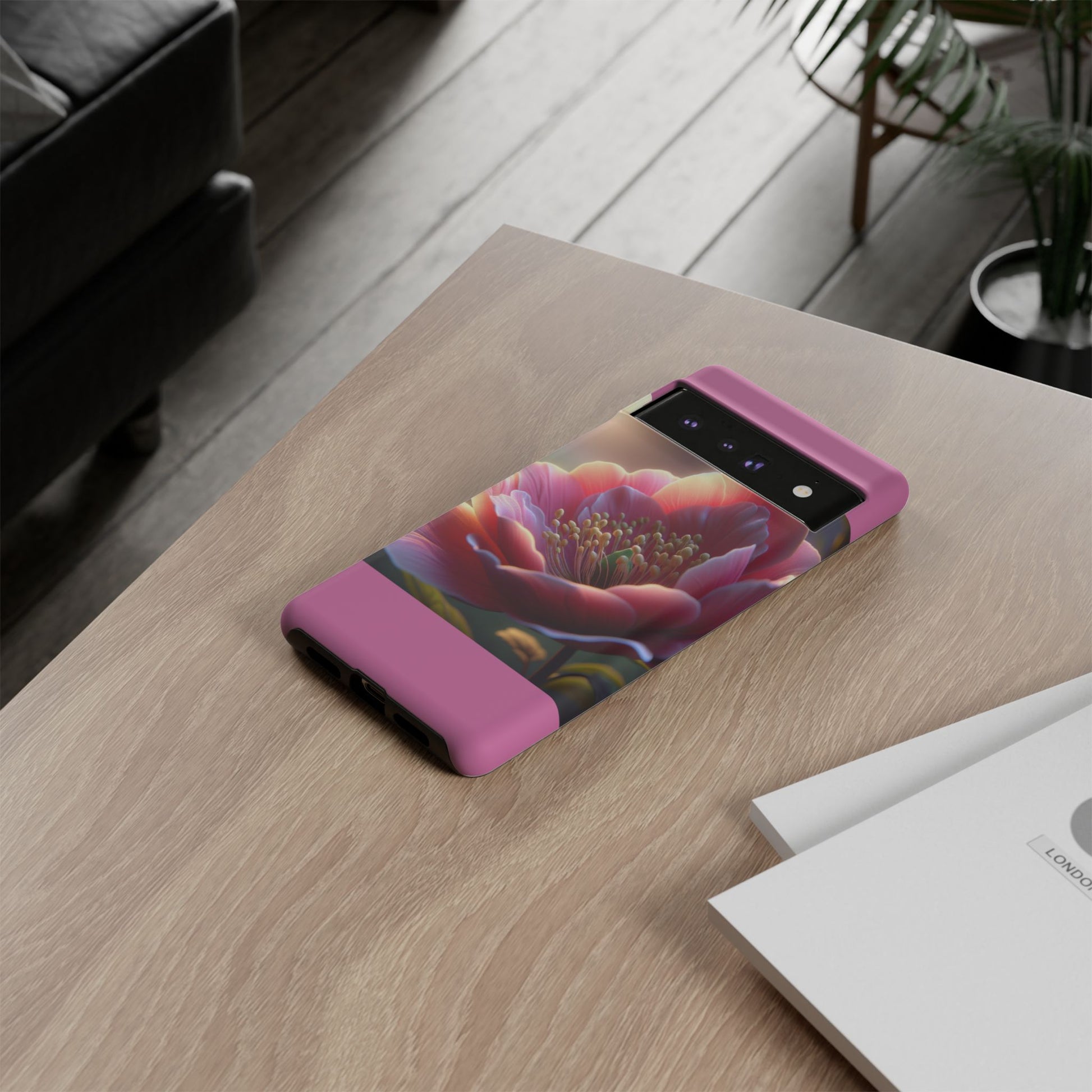 Pink Floral Phone Case, Tough Cases, Floral Design, Phone Accessory Gift, Nature Inspired, Trendy Tech Case