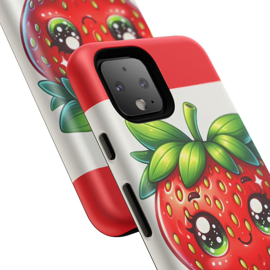 Cute Strawberry iPhone Case, Tough Phone Cases, Stylish Accessories, Fun Design for Kids and Adults, Perfect Gift for All Occasions