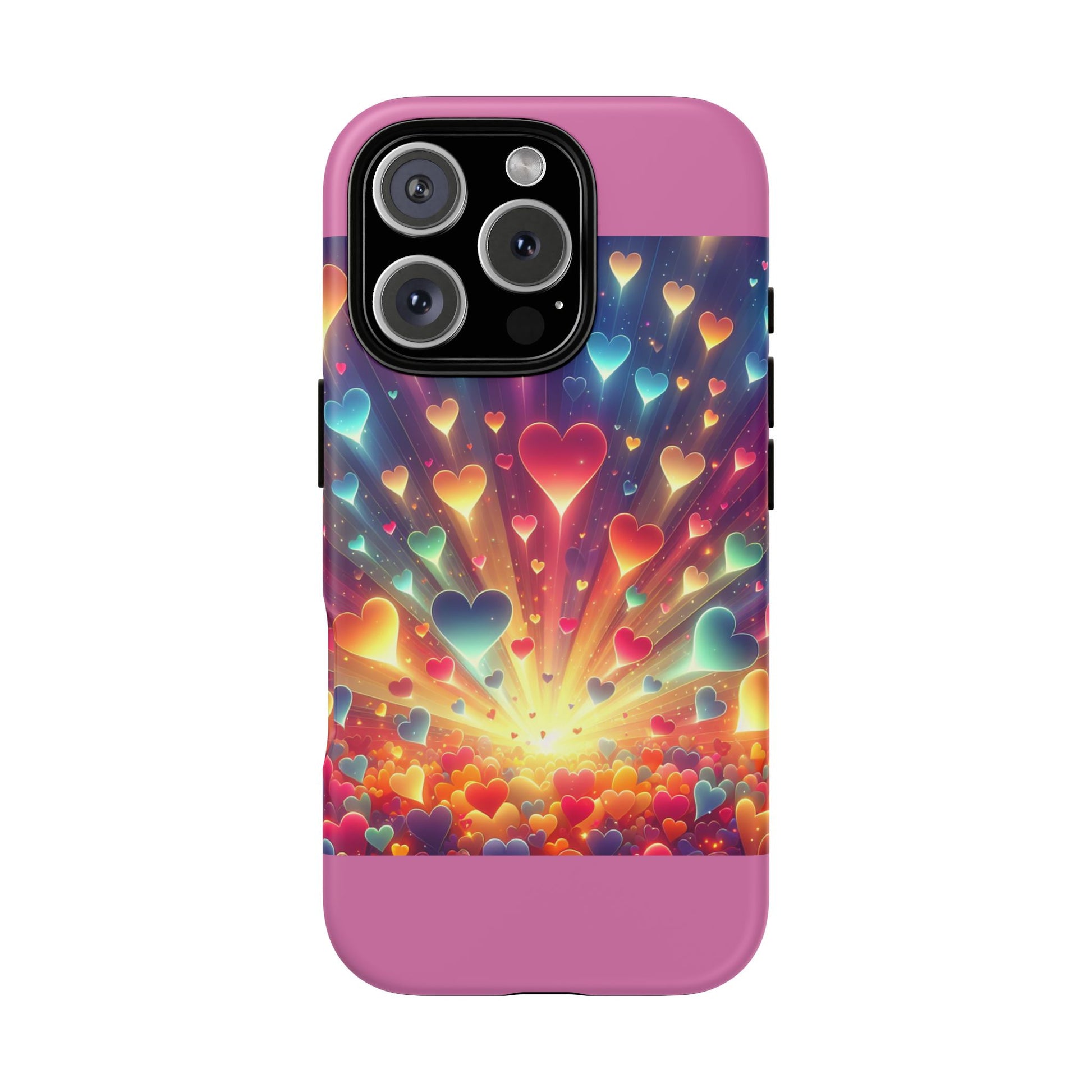 Colorful Love Phone Case, Heart Design, Cute Gift, Smartphone Accessory, Valentine's Day, Birthday Present, Colorful Hearts