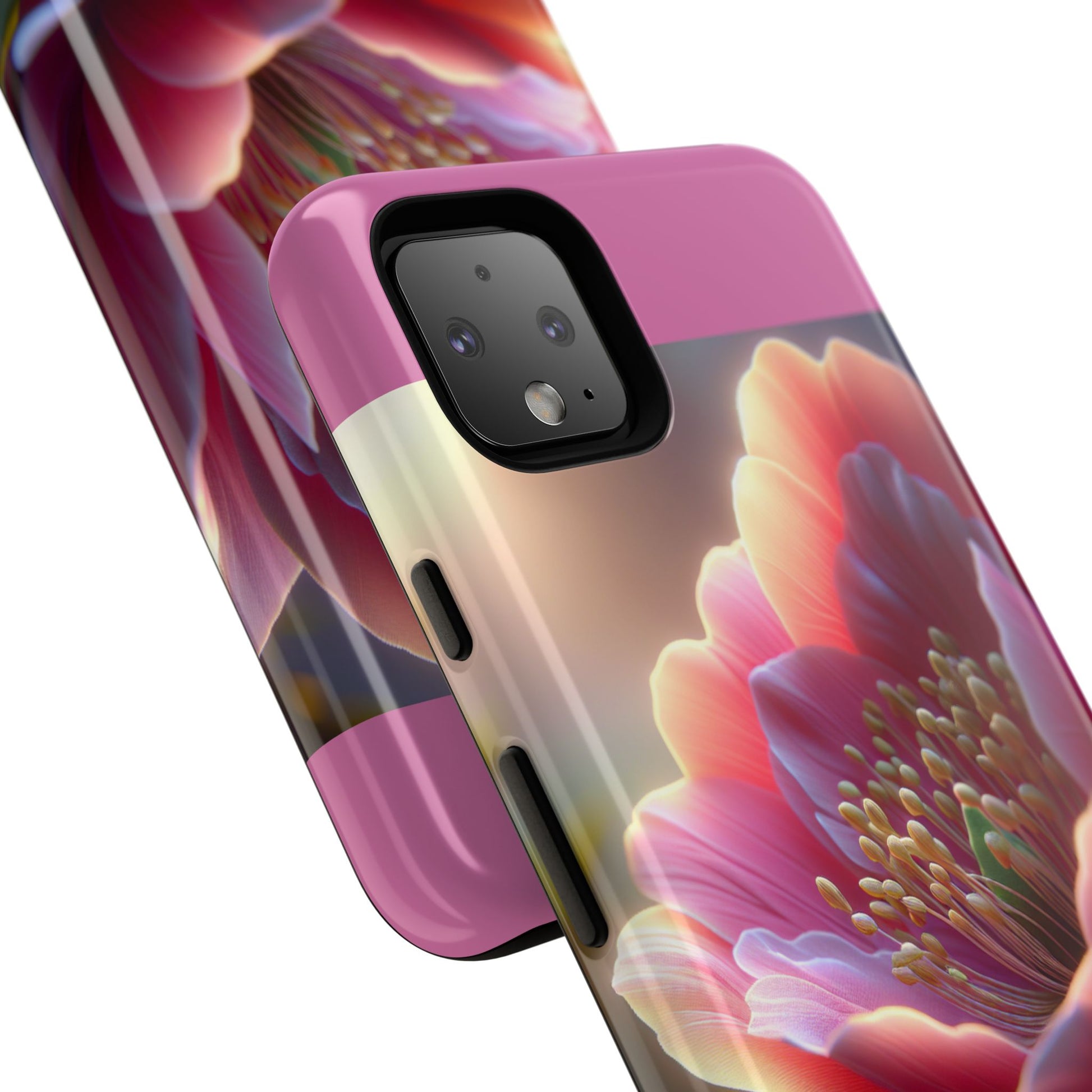 Pink Floral Phone Case, Tough Cases, Floral Design, Phone Accessory Gift, Nature Inspired, Trendy Tech Case