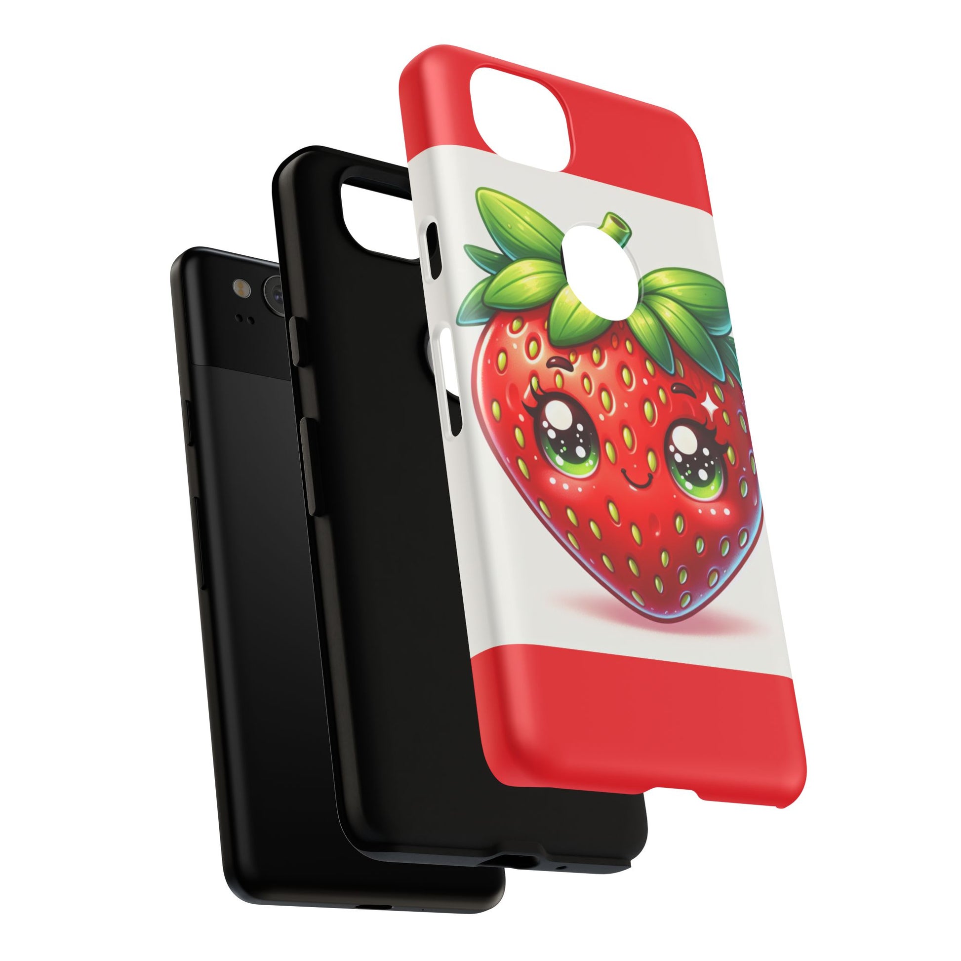 Cute Strawberry iPhone Case, Tough Phone Cases, Stylish Accessories, Fun Design for Kids and Adults, Perfect Gift for All Occasions