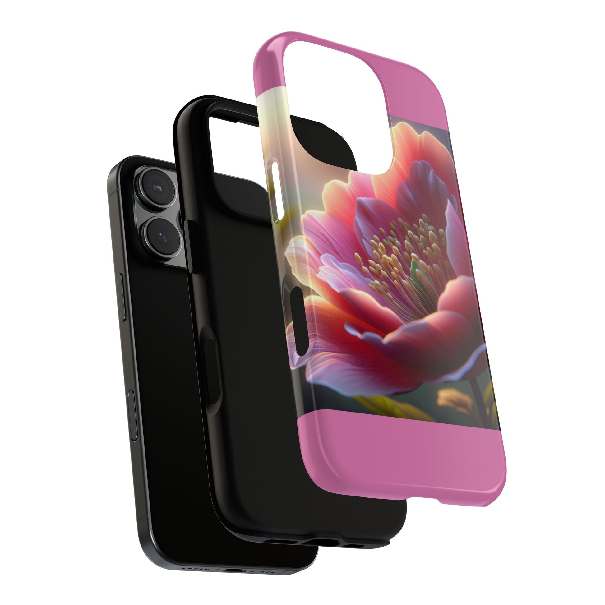 Pink Floral Phone Case, Tough Cases, Floral Design, Phone Accessory Gift, Nature Inspired, Trendy Tech Case