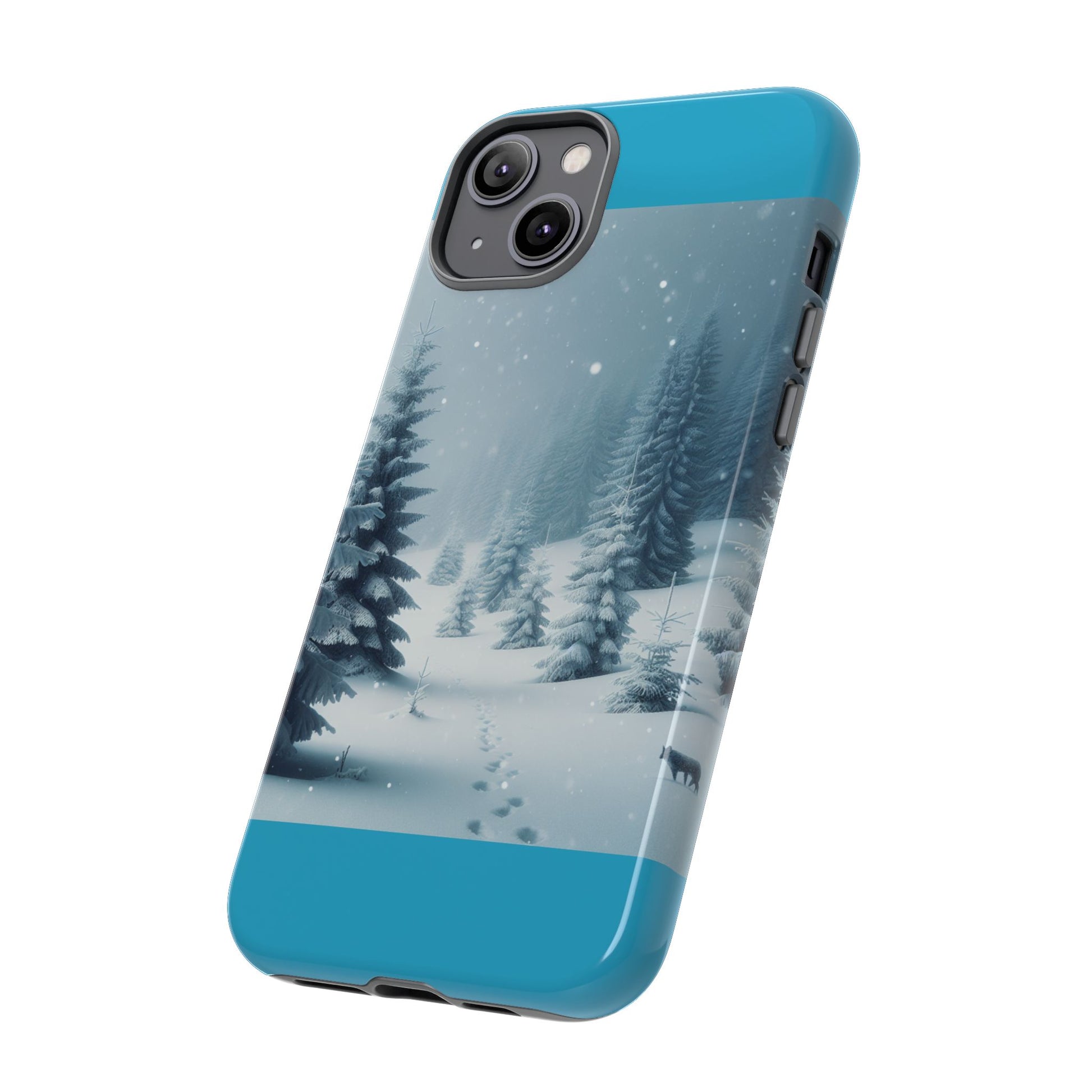 Winter Forest Phone Case, Tough Cases for iPhone, Snowy Landscape Design, Nature Lover Gift, Holiday Accessories