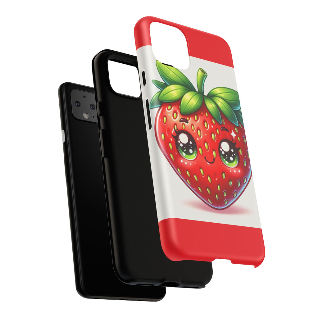 Cute Strawberry iPhone Case, Tough Phone Cases, Stylish Accessories, Fun Design for Kids and Adults, Perfect Gift for All Occasions