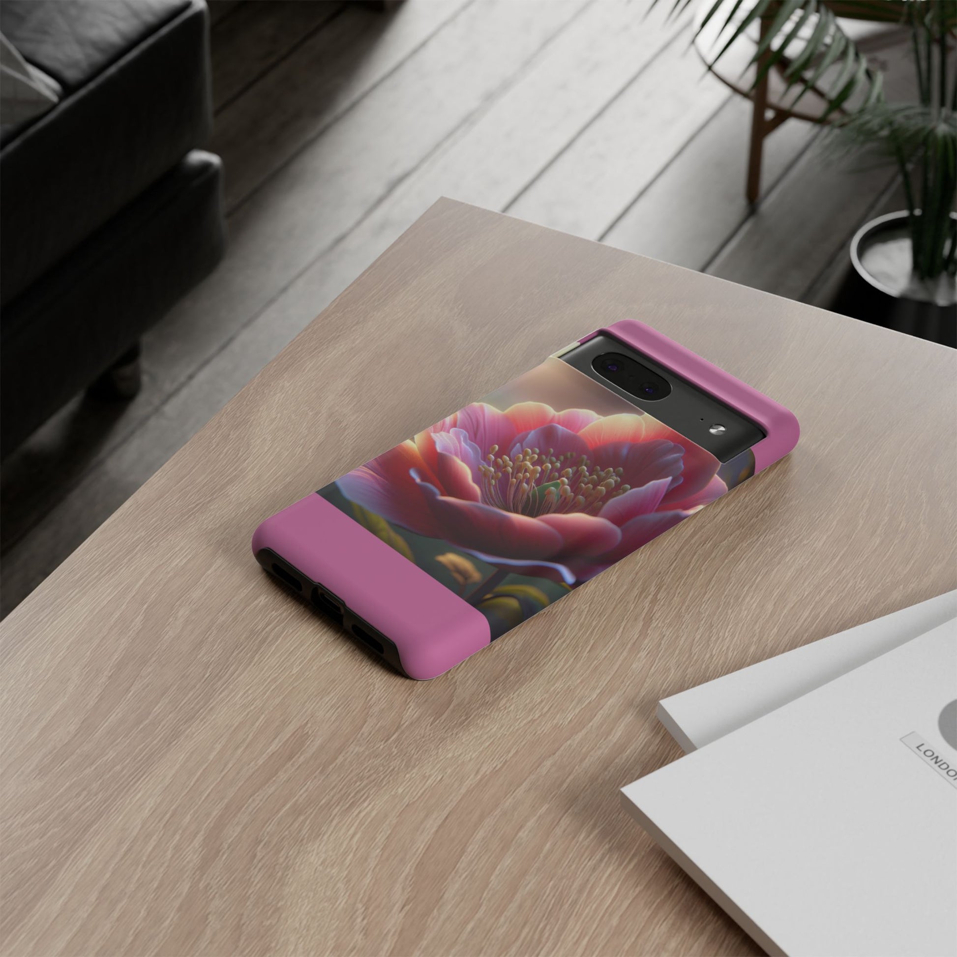 Pink Floral Phone Case, Tough Cases, Floral Design, Phone Accessory Gift, Nature Inspired, Trendy Tech Case