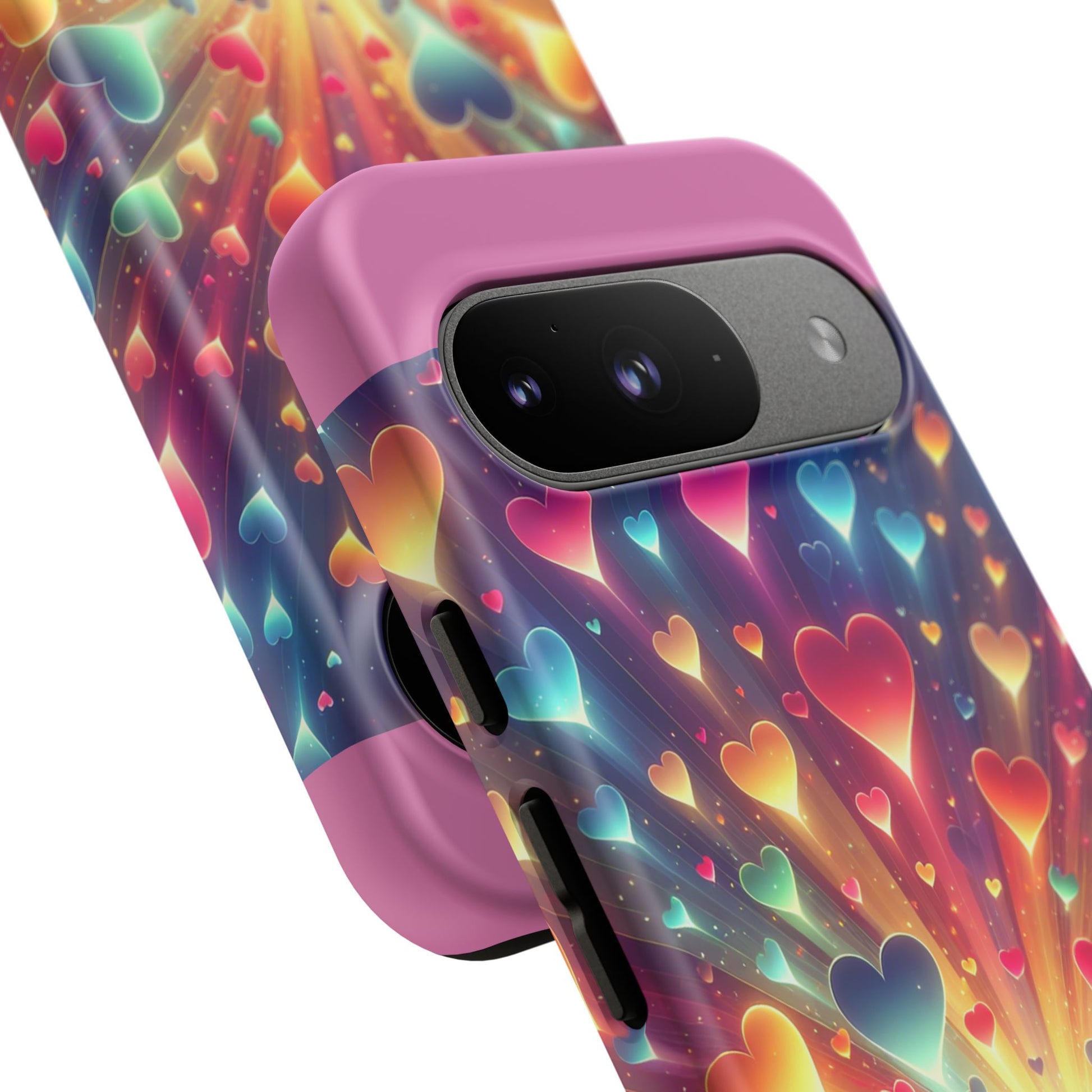 Colorful Love Phone Case, Heart Design, Cute Gift, Smartphone Accessory, Valentine's Day, Birthday Present, Colorful Hearts
