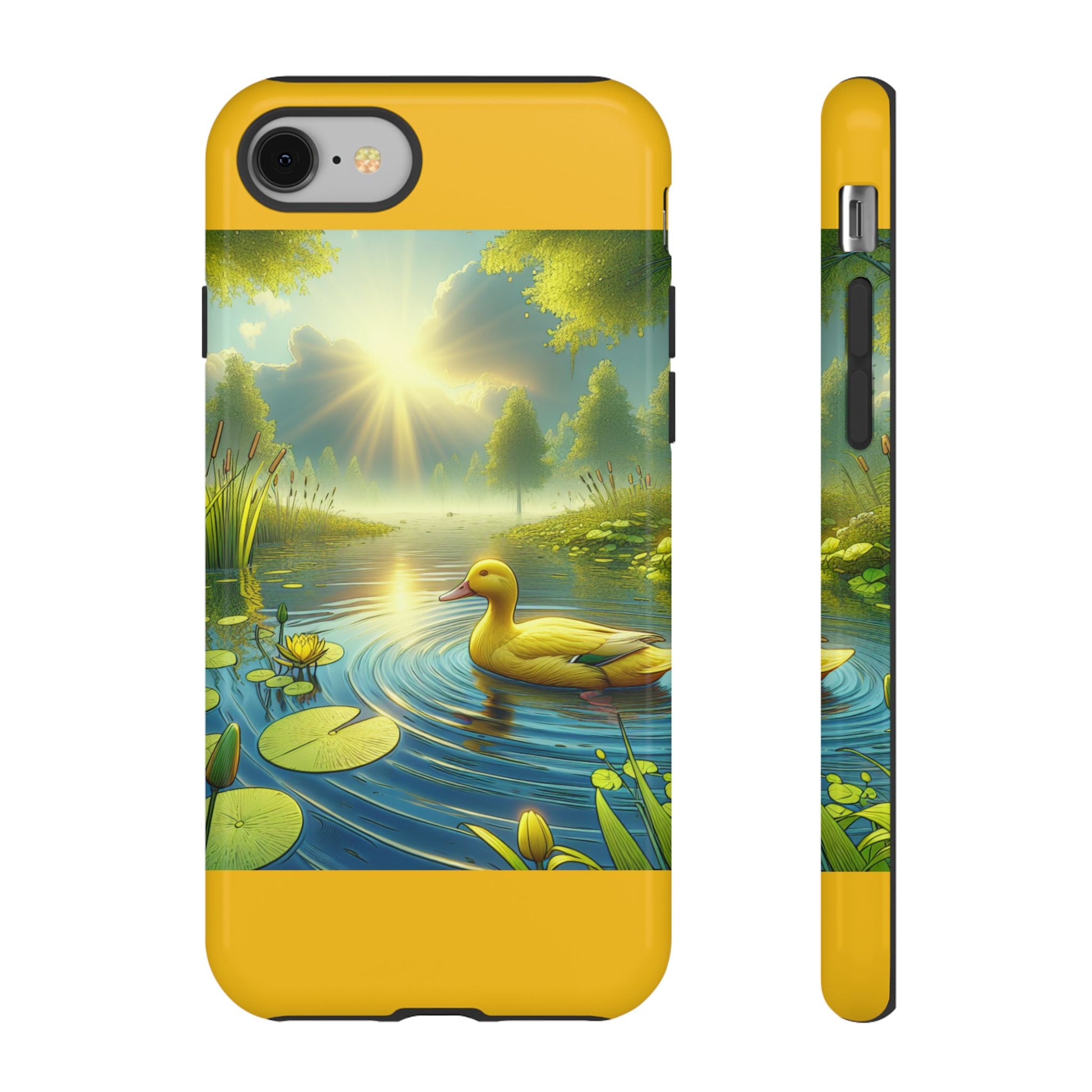 Beautiful Duck Pond Phone Case, Nature Lover Gift, Tough Case, Springtime Accessory, Eco-Friendly Phone Cover, Vibrant Artwork
