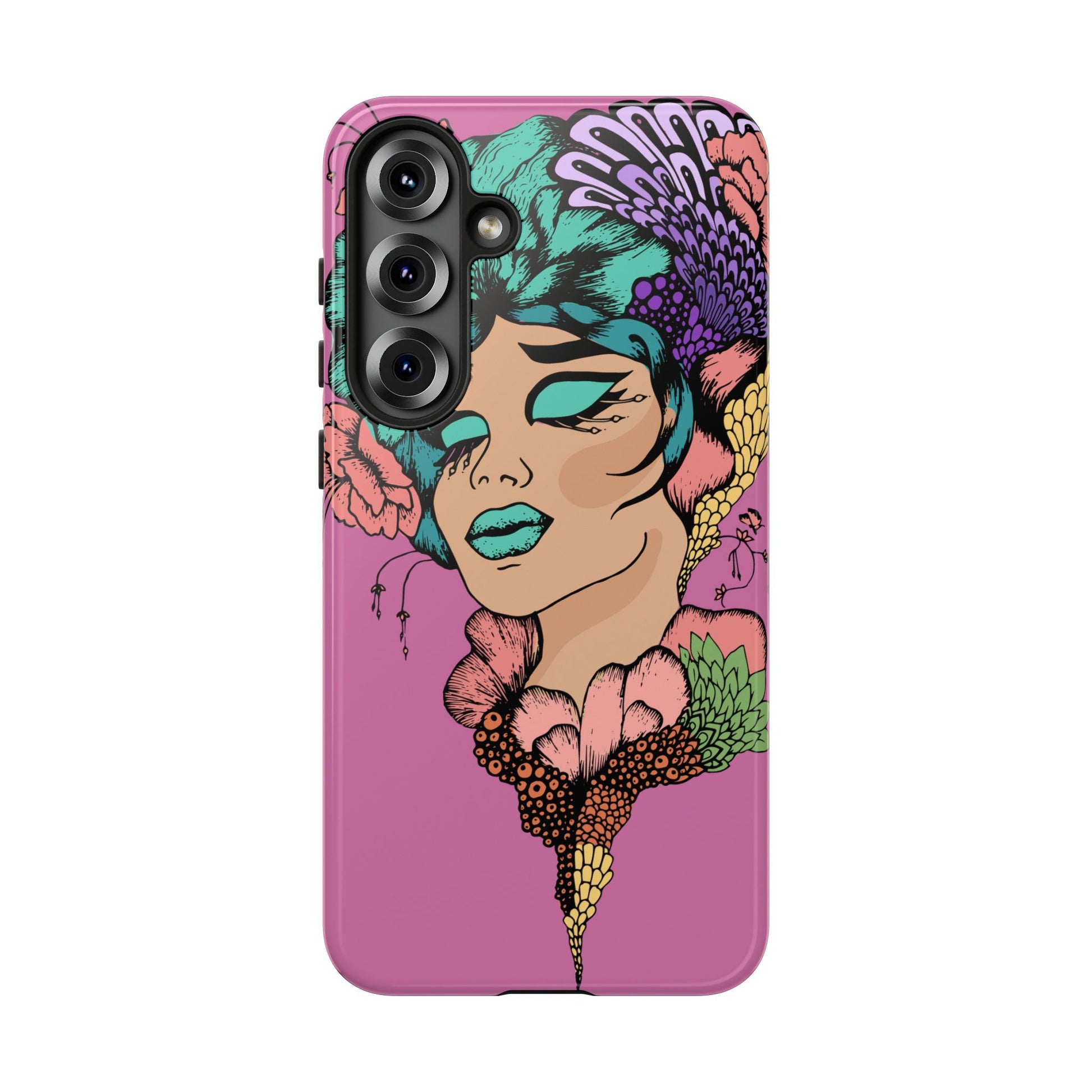 Tough Cases Phone Case, Artistic Floral Design, Boho Chic Accessories, Gift for Her, Unique Phone Protector, Trendy Mobile Cover