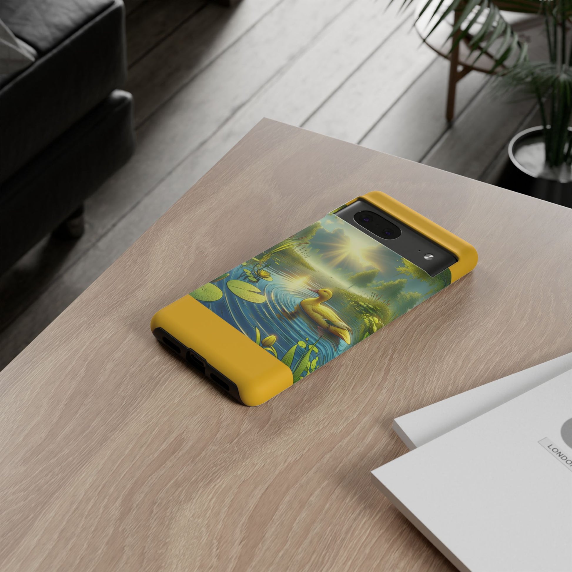 Beautiful Duck Pond Phone Case, Nature Lover Gift, Tough Case, Springtime Accessory, Eco-Friendly Phone Cover, Vibrant Artwork
