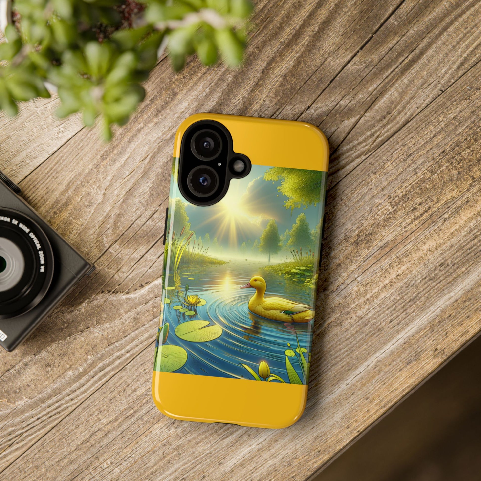 Beautiful Duck Pond Phone Case, Nature Lover Gift, Tough Case, Springtime Accessory, Eco-Friendly Phone Cover, Vibrant Artwork