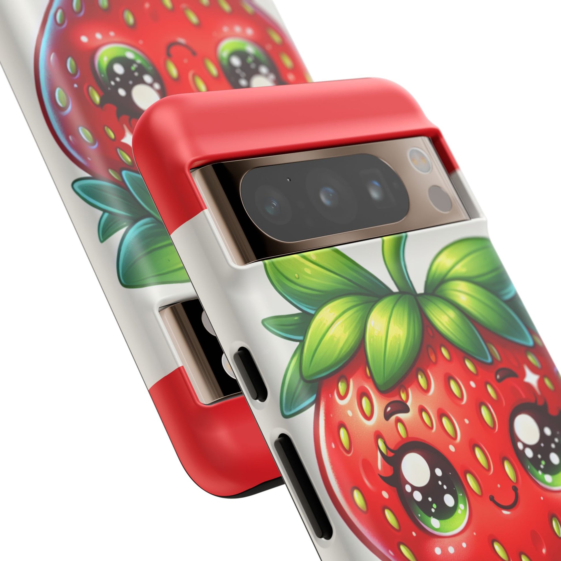 Cute Strawberry iPhone Case, Tough Phone Cases, Stylish Accessories, Fun Design for Kids and Adults, Perfect Gift for All Occasions