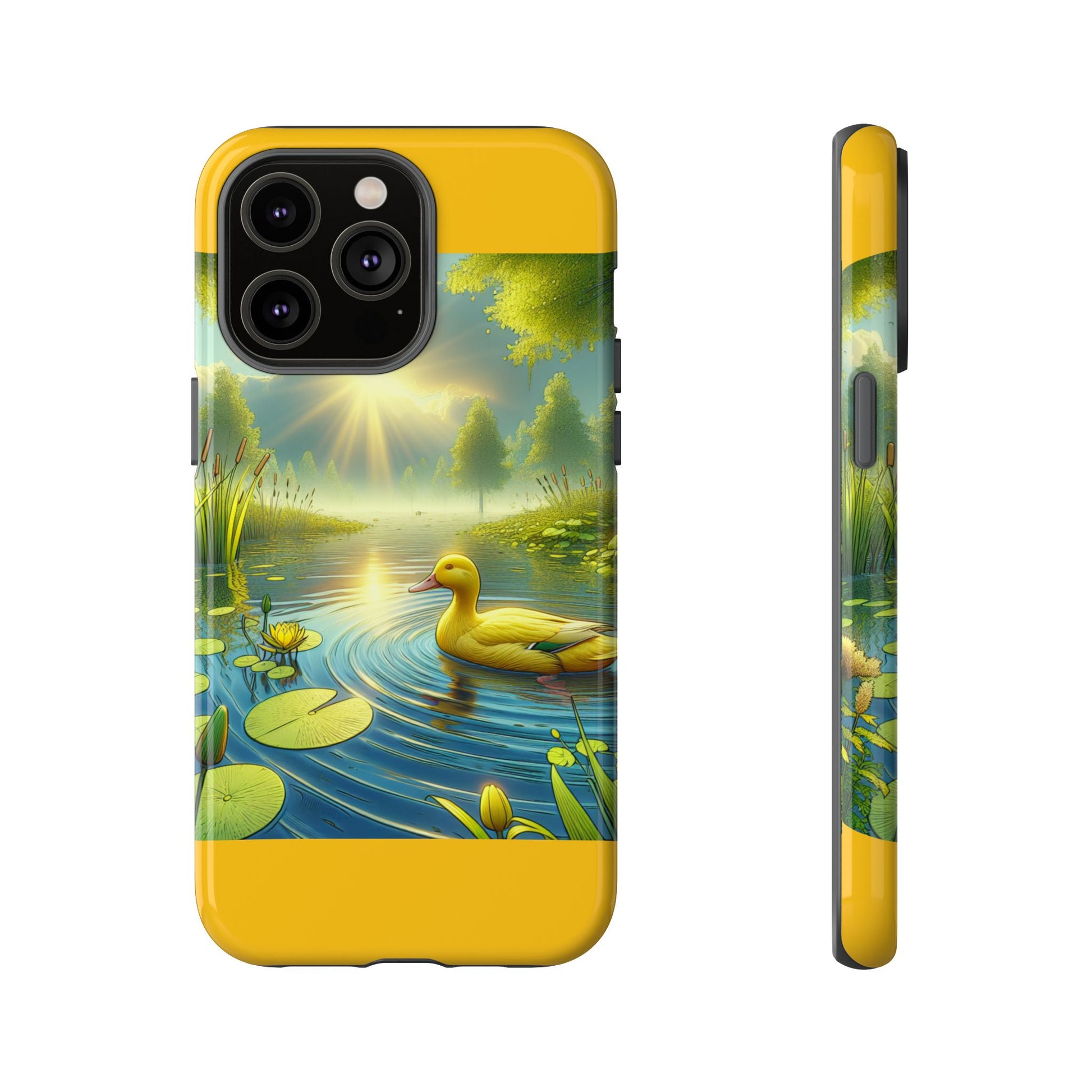Beautiful Duck Pond Phone Case, Nature Lover Gift, Tough Case, Springtime Accessory, Eco-Friendly Phone Cover, Vibrant Artwork