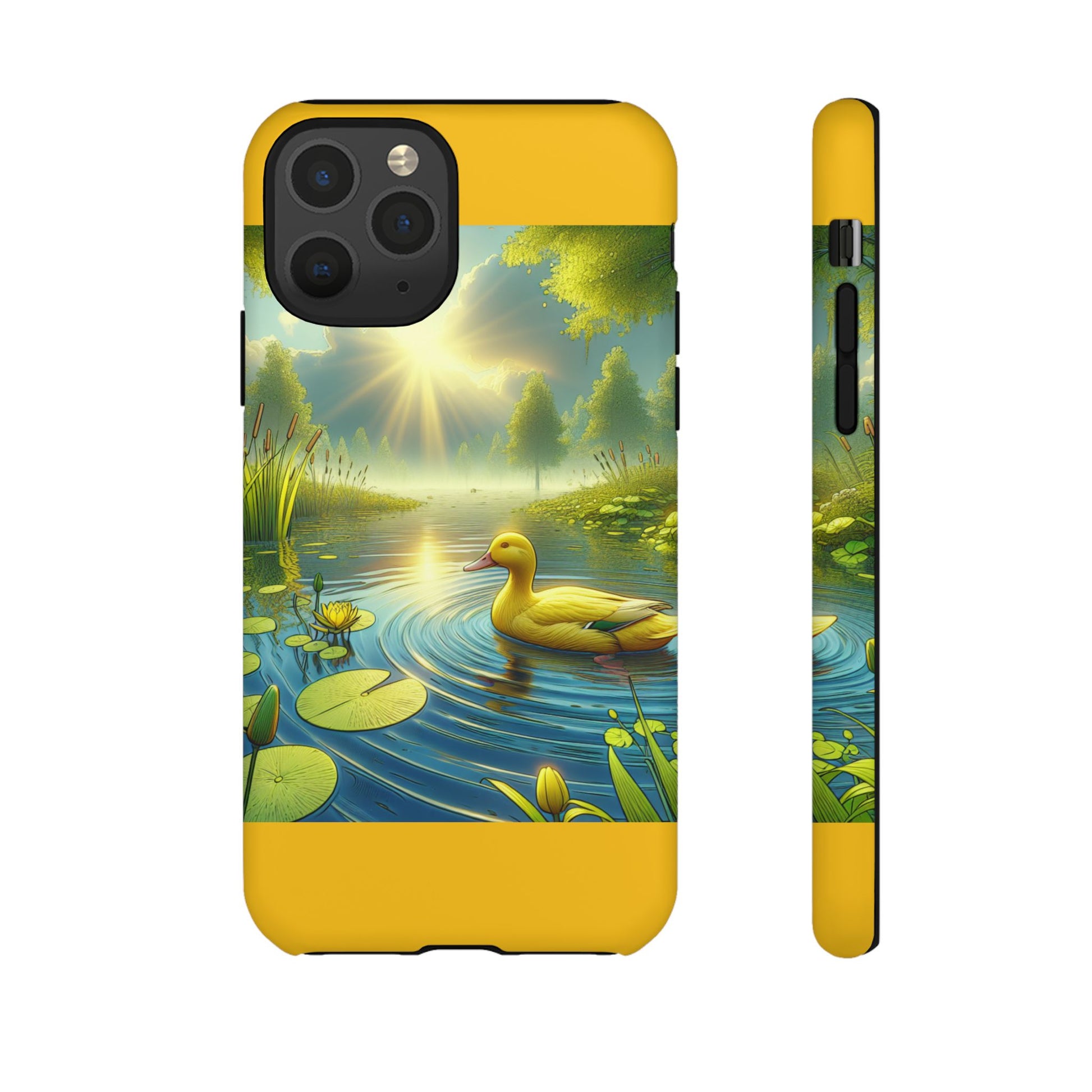 Beautiful Duck Pond Phone Case, Nature Lover Gift, Tough Case, Springtime Accessory, Eco-Friendly Phone Cover, Vibrant Artwork