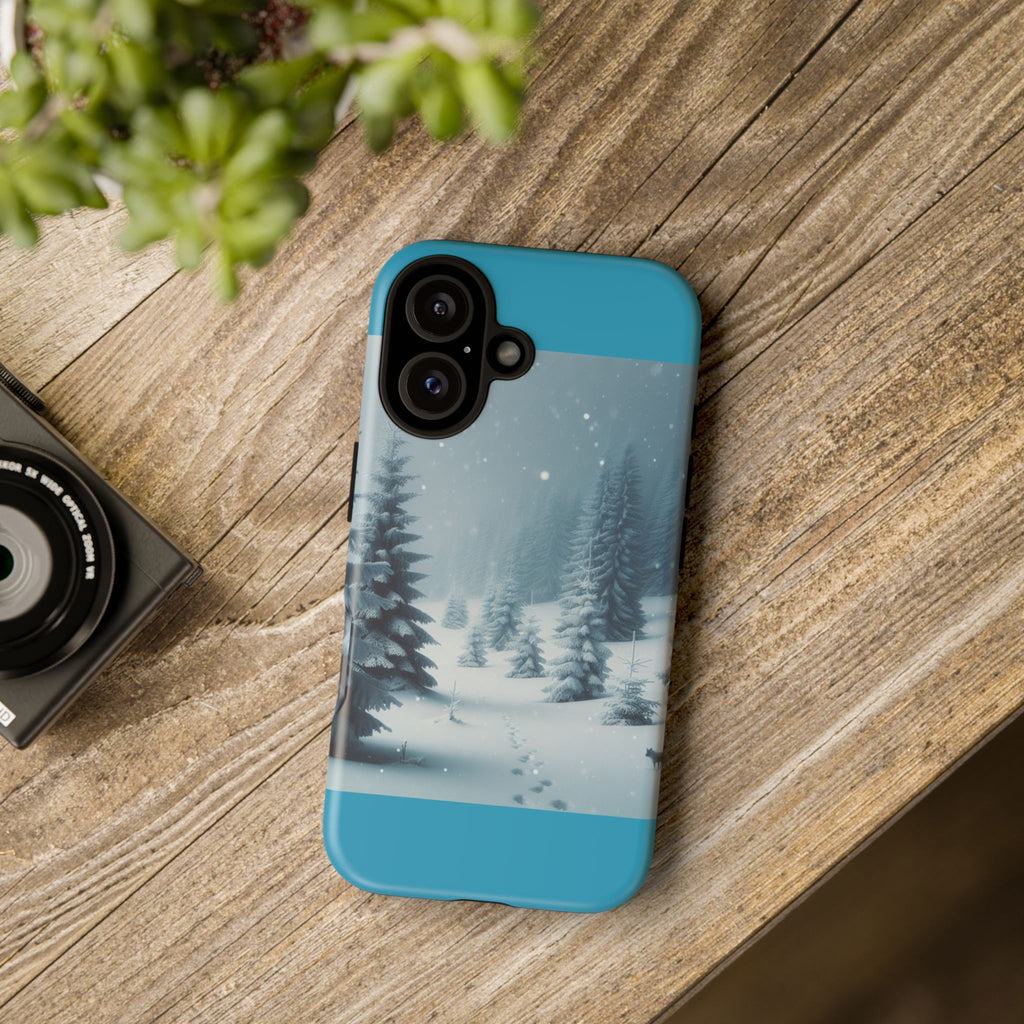 Winter Forest Phone Case, Tough Cases for iPhone, Snowy Landscape Design, Nature Lover Gift, Holiday Accessories