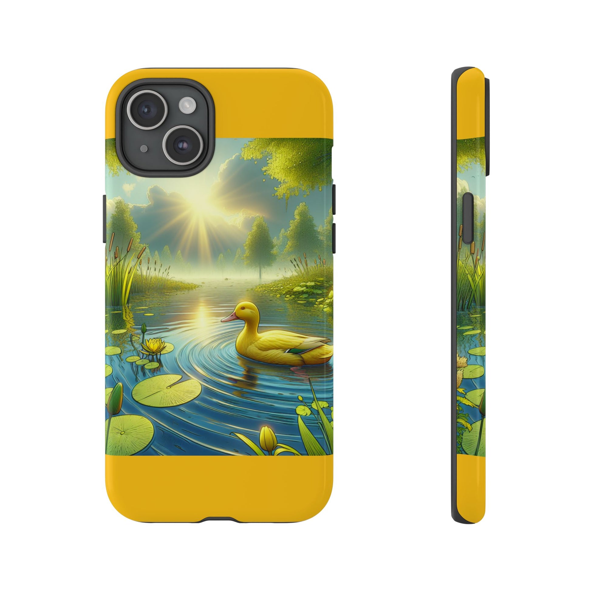 Beautiful Duck Pond Phone Case, Nature Lover Gift, Tough Case, Springtime Accessory, Eco-Friendly Phone Cover, Vibrant Artwork