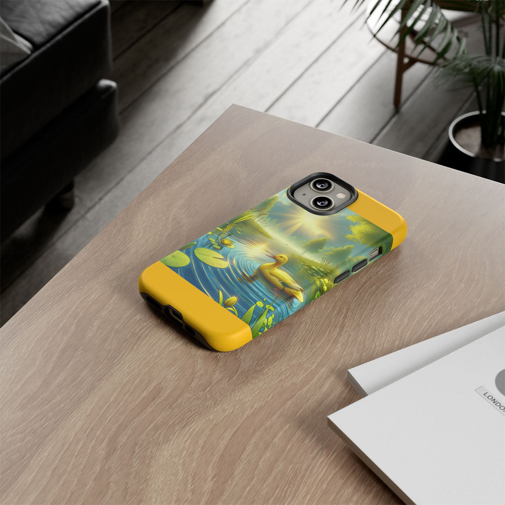 Beautiful Duck Pond Phone Case, Nature Lover Gift, Tough Case, Springtime Accessory, Eco-Friendly Phone Cover, Vibrant Artwork