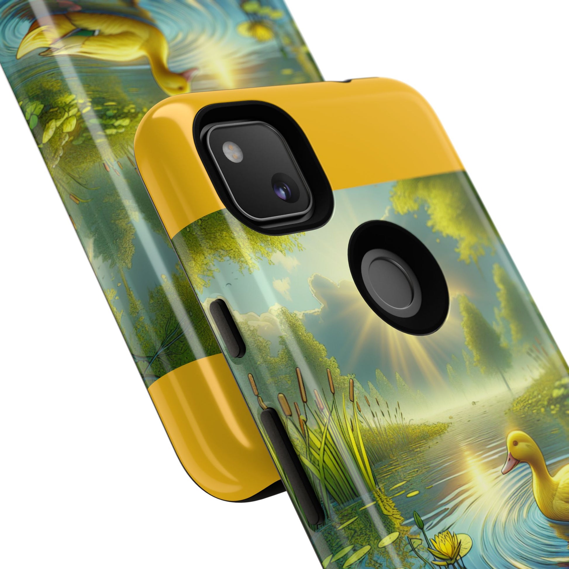 Beautiful Duck Pond Phone Case, Nature Lover Gift, Tough Case, Springtime Accessory, Eco-Friendly Phone Cover, Vibrant Artwork