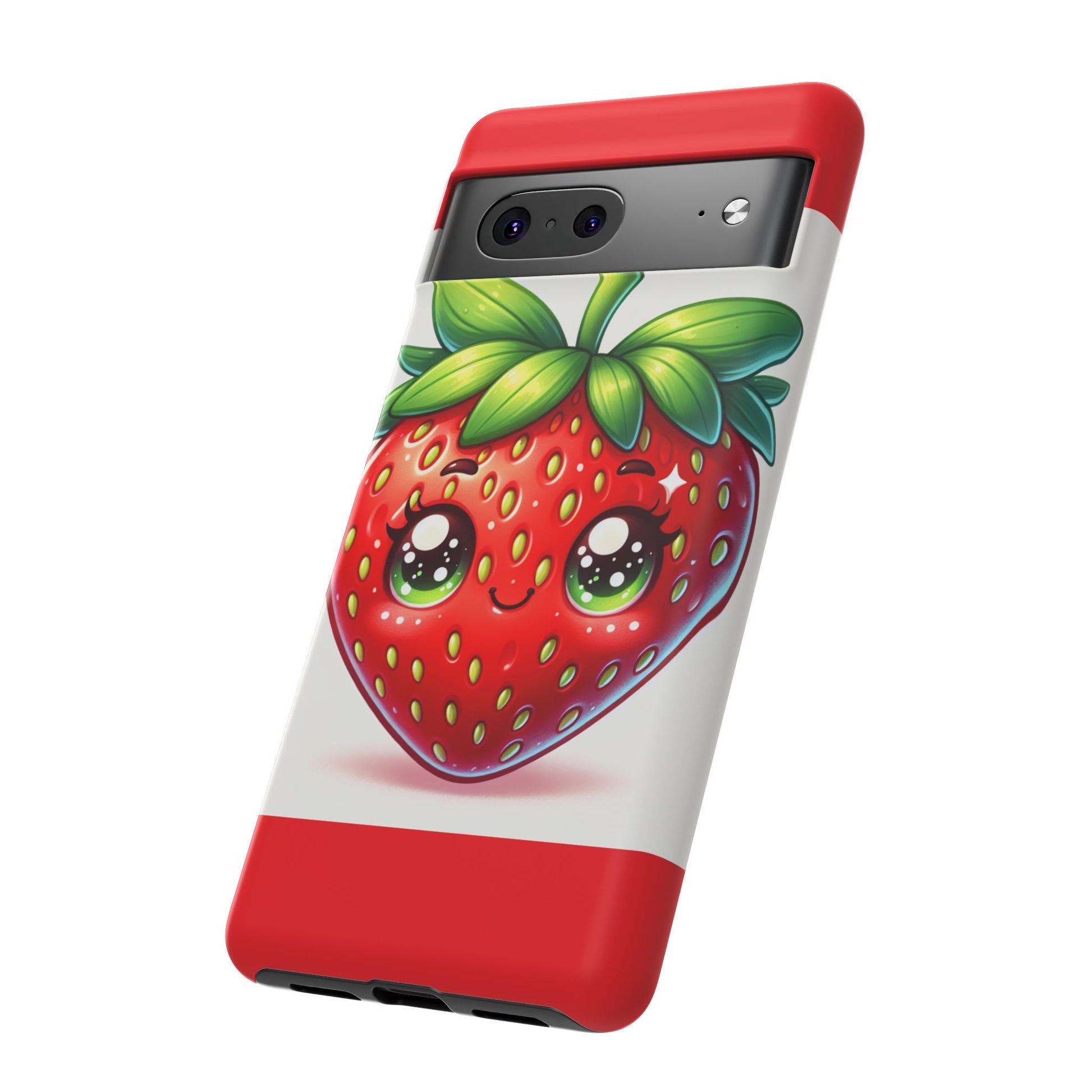 Cute Strawberry iPhone Case, Tough Phone Cases, Stylish Accessories, Fun Design for Kids and Adults, Perfect Gift for All Occasions