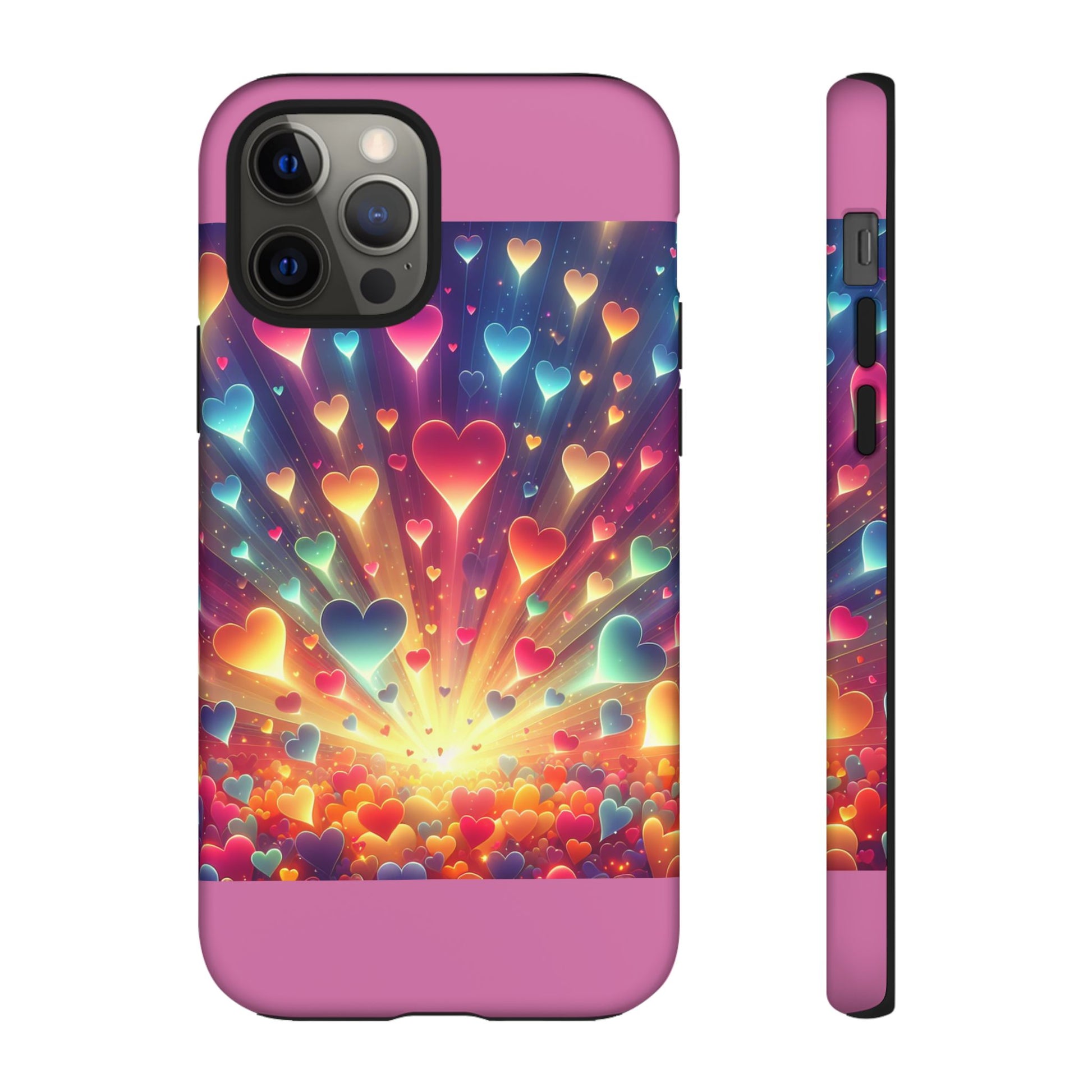 Colorful Love Phone Case, Heart Design, Cute Gift, Smartphone Accessory, Valentine's Day, Birthday Present, Colorful Hearts