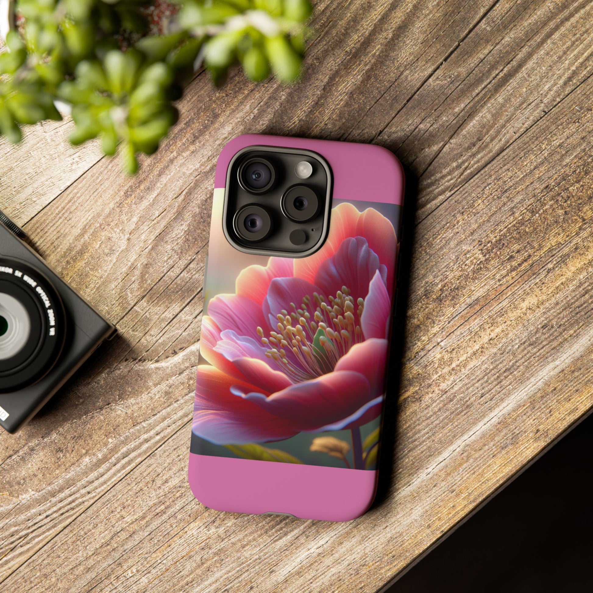Pink Floral Phone Case, Tough Cases, Floral Design, Phone Accessory Gift, Nature Inspired, Trendy Tech Case