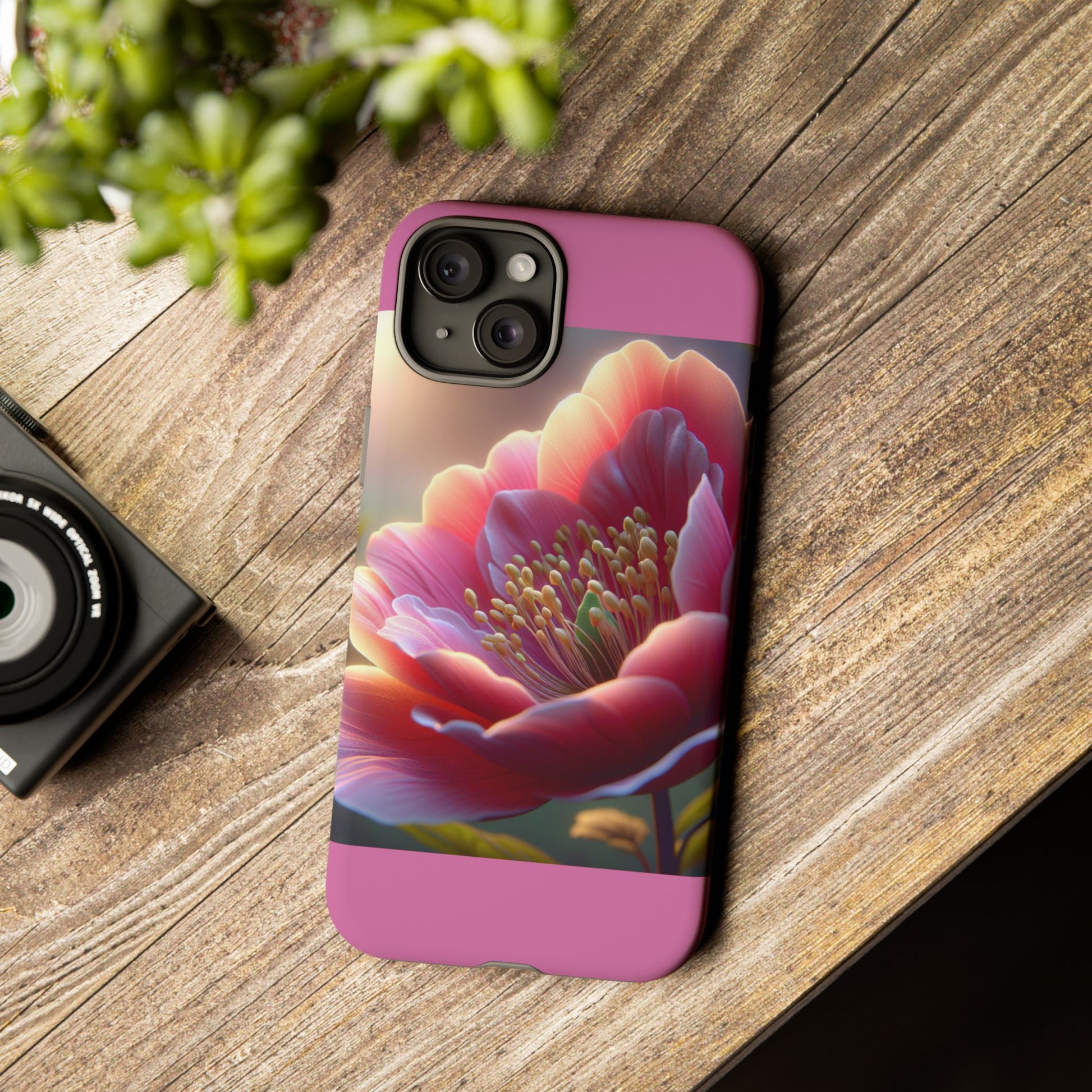 Pink Floral Phone Case, Tough Cases, Floral Design, Phone Accessory Gift, Nature Inspired, Trendy Tech Case