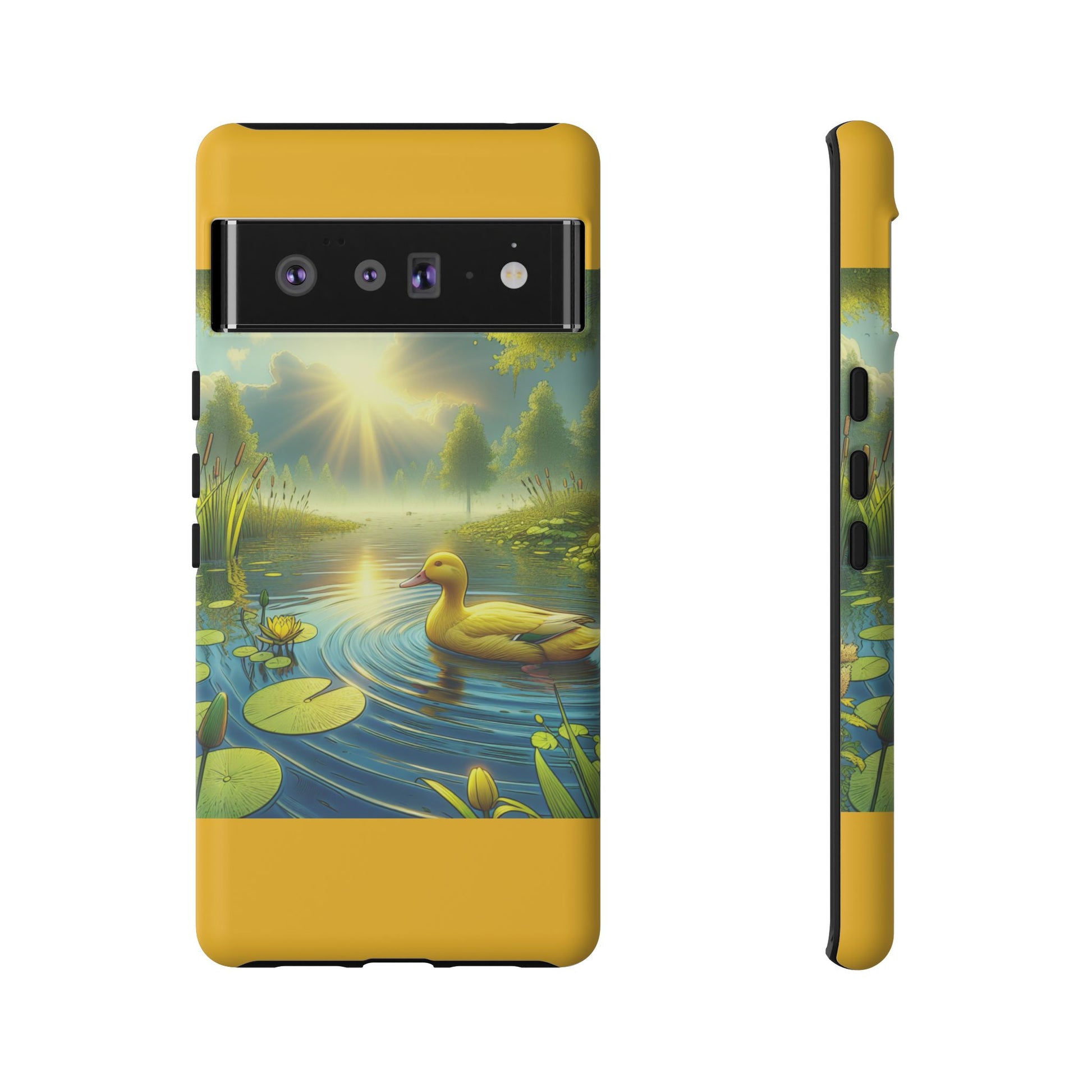 Beautiful Duck Pond Phone Case, Nature Lover Gift, Tough Case, Springtime Accessory, Eco-Friendly Phone Cover, Vibrant Artwork