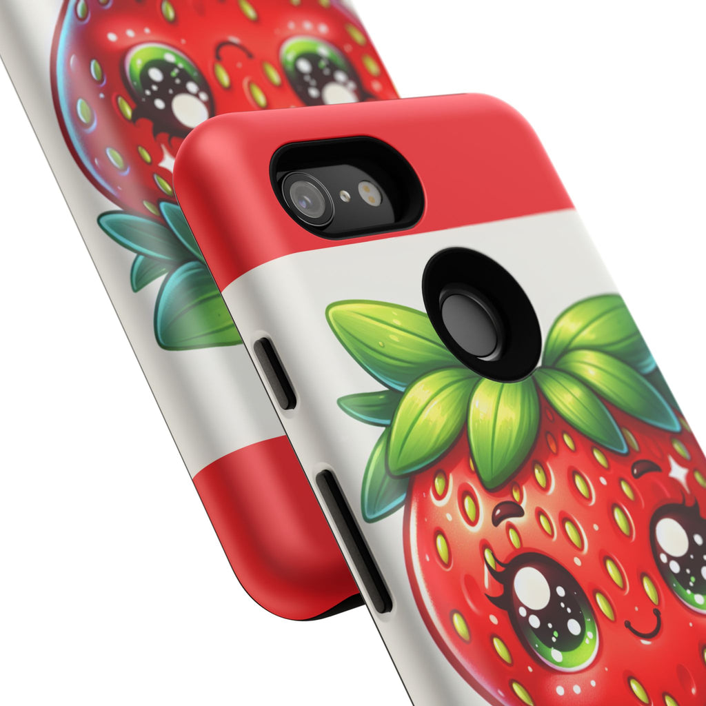 Cute Strawberry iPhone Case, Tough Phone Cases, Stylish Accessories, Fun Design for Kids and Adults, Perfect Gift for All Occasions