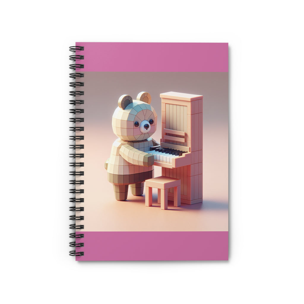 Cute Piano Bear Notebook, Adorable Spiral Journal, Perfect for Kids, Music Lovers, Cute Gift Idea, School Supplies, Planning, Writing