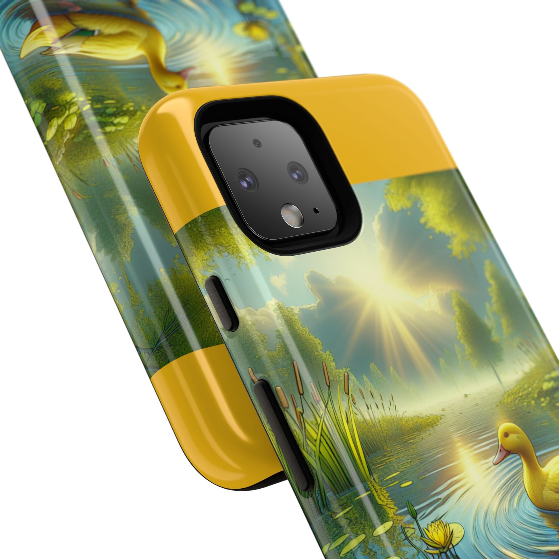 Beautiful Duck Pond Phone Case, Nature Lover Gift, Tough Case, Springtime Accessory, Eco-Friendly Phone Cover, Vibrant Artwork