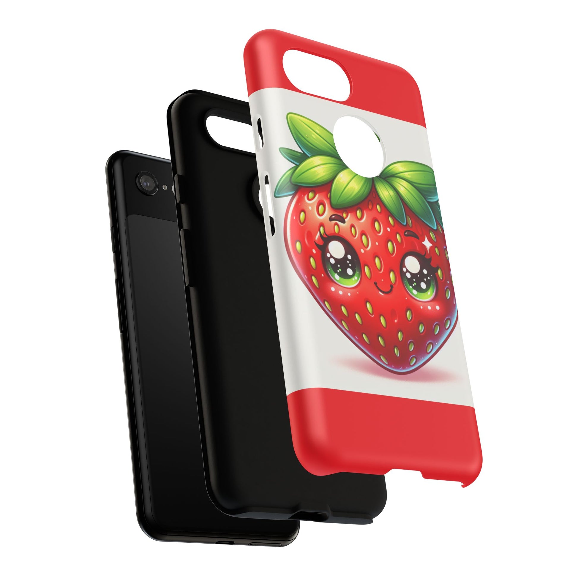 Cute Strawberry iPhone Case, Tough Phone Cases, Stylish Accessories, Fun Design for Kids and Adults, Perfect Gift for All Occasions