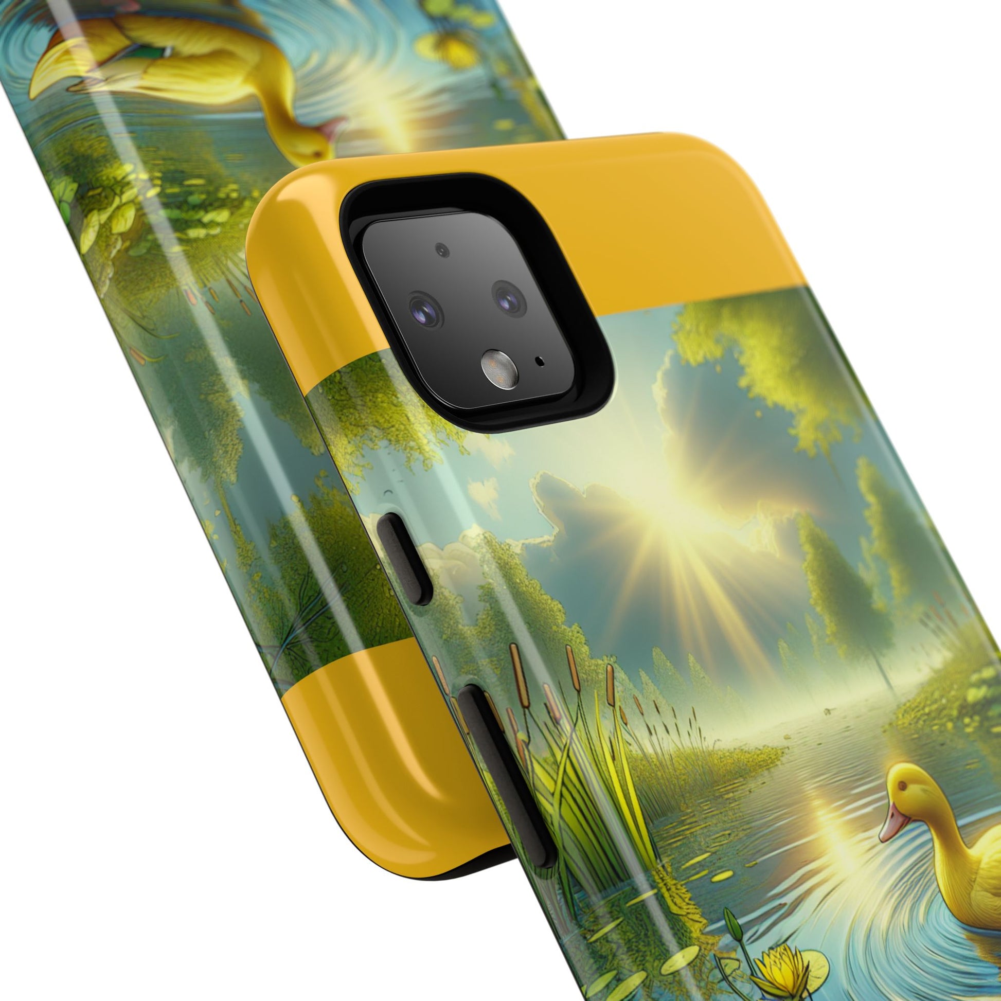 Beautiful Duck Pond Phone Case, Nature Lover Gift, Tough Case, Springtime Accessory, Eco-Friendly Phone Cover, Vibrant Artwork