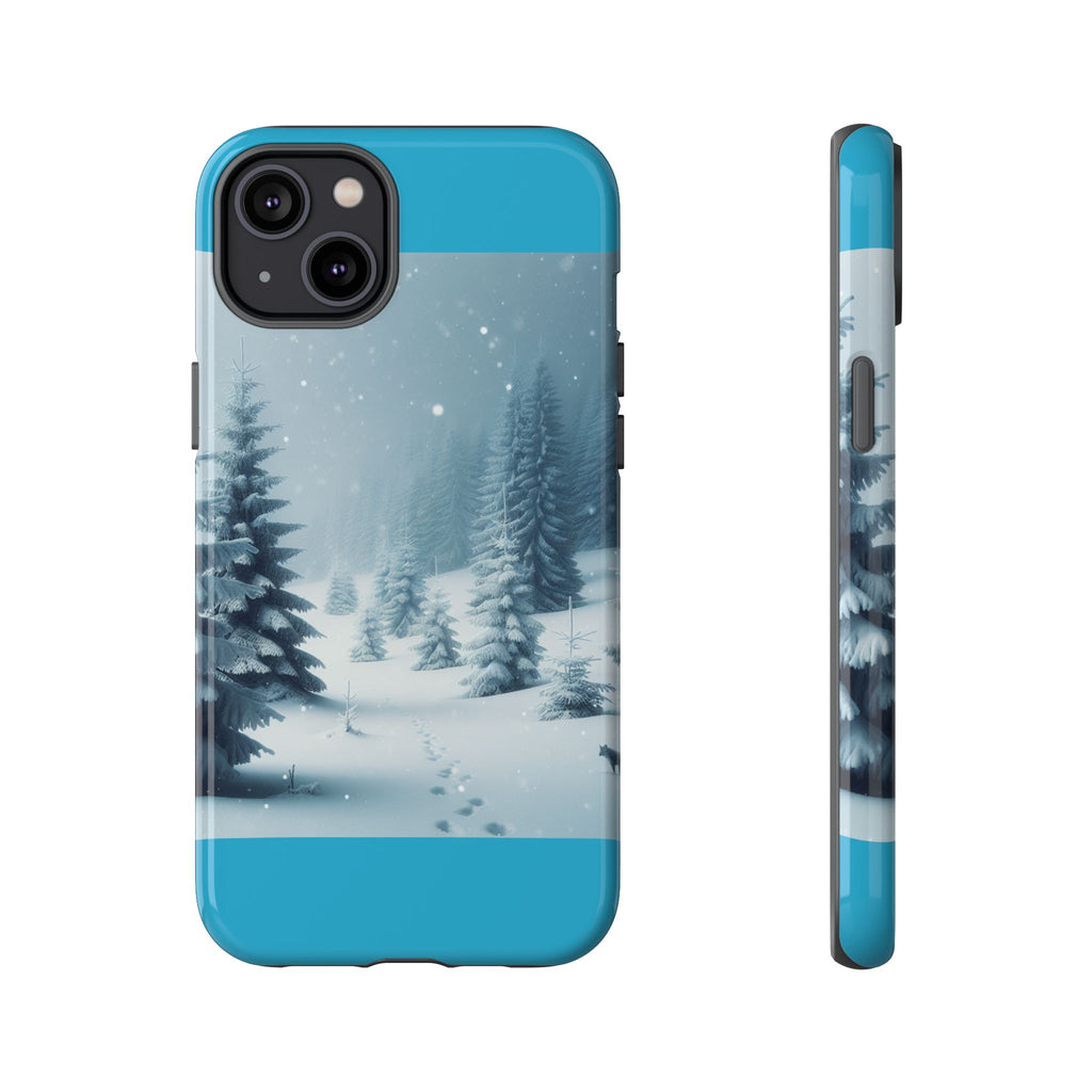 Winter Forest Phone Case, Tough Cases for iPhone, Snowy Landscape Design, Nature Lover Gift, Holiday Accessories