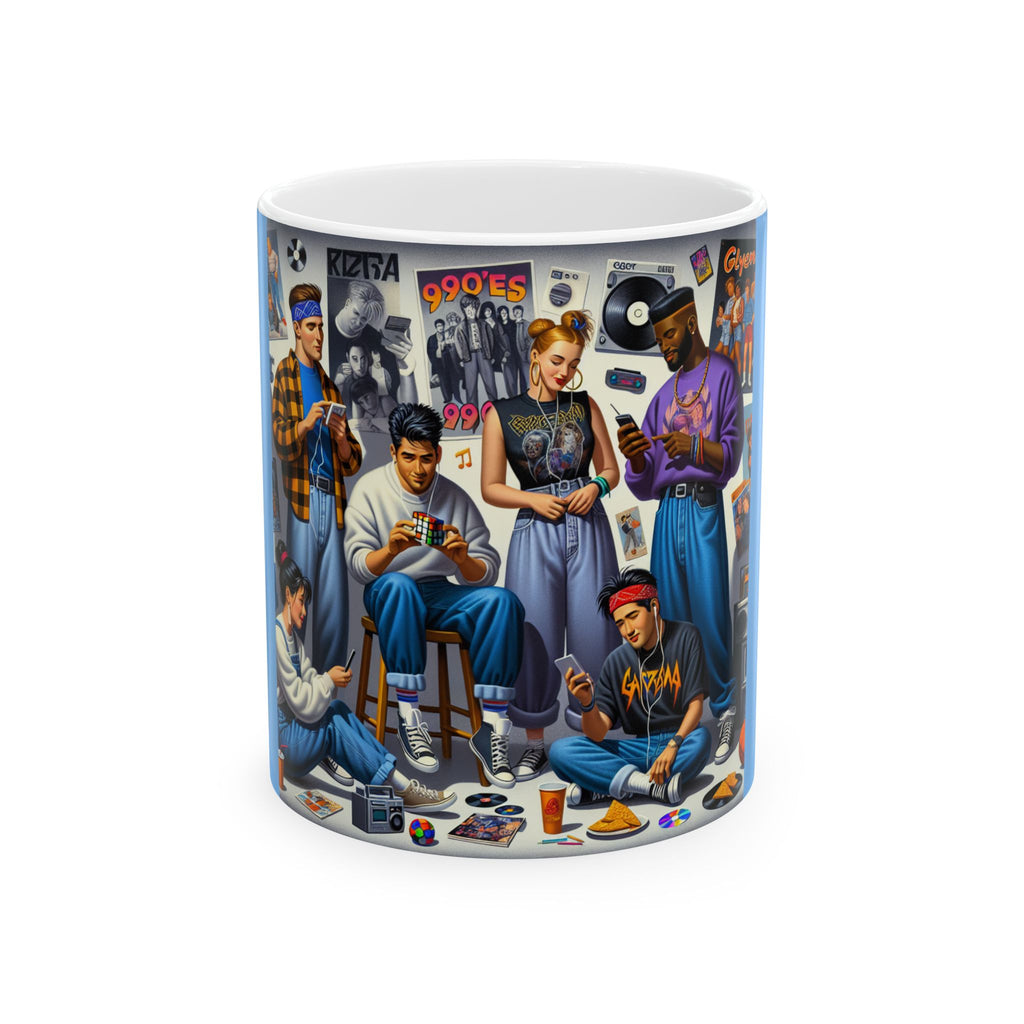 90s Nostalgia Ceramic Mug | Retro Coffee Cup, Gifts for Him, Fun Kitchen Decor, 90s Theme Party, Unique Collector's Item