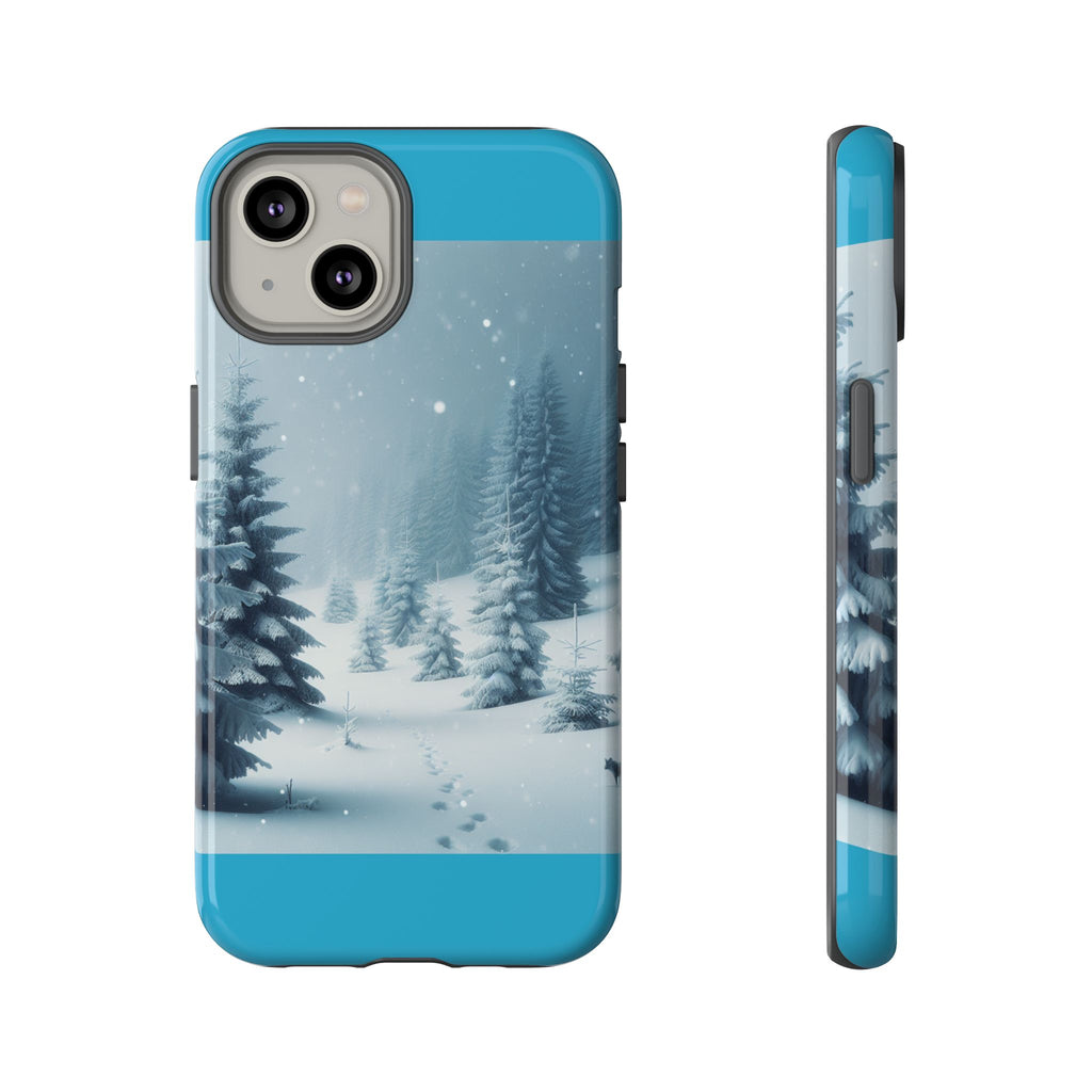 Winter Forest Phone Case, Tough Cases for iPhone, Snowy Landscape Design, Nature Lover Gift, Holiday Accessories