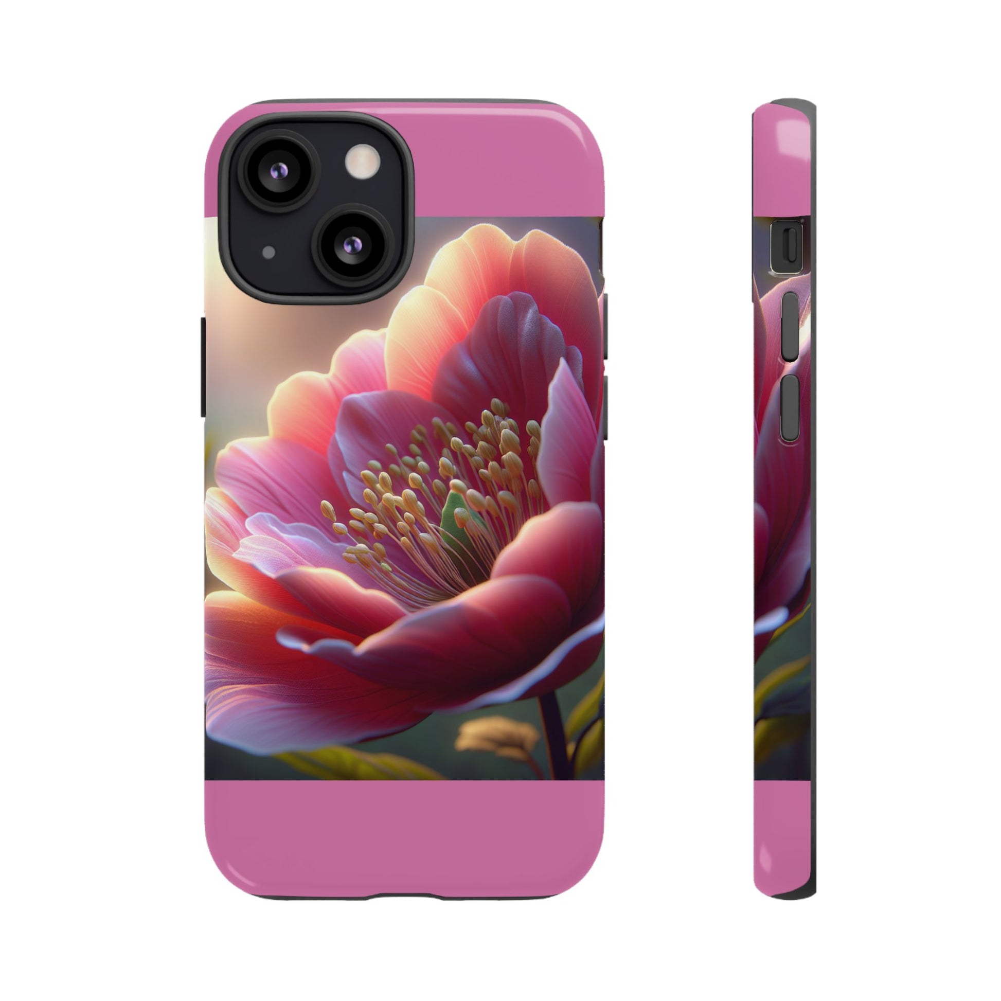 Pink Floral Phone Case, Tough Cases, Floral Design, Phone Accessory Gift, Nature Inspired, Trendy Tech Case