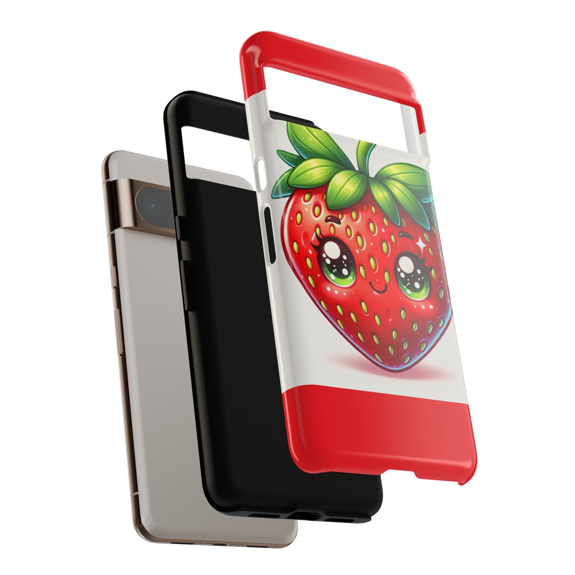 Cute Strawberry iPhone Case, Tough Phone Cases, Stylish Accessories, Fun Design for Kids and Adults, Perfect Gift for All Occasions