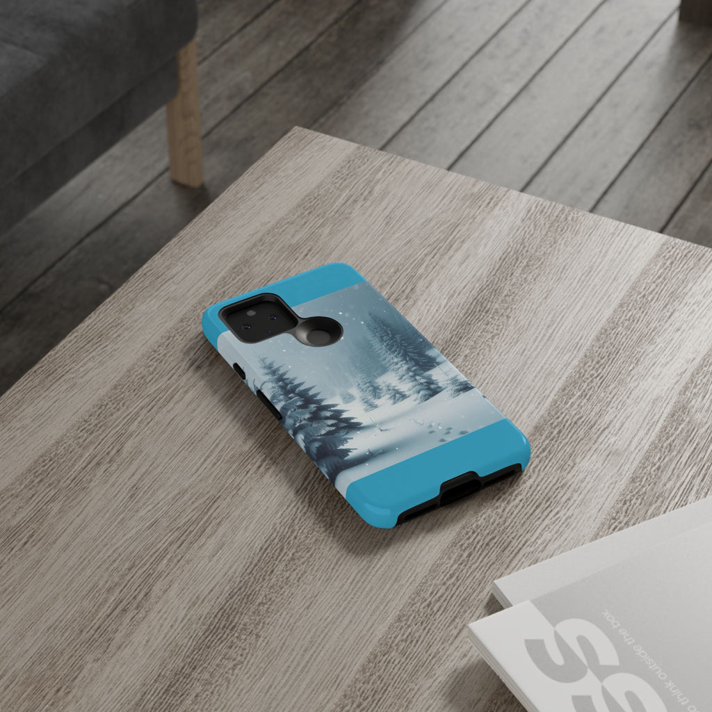 Winter Forest Phone Case, Tough Cases for iPhone, Snowy Landscape Design, Nature Lover Gift, Holiday Accessories